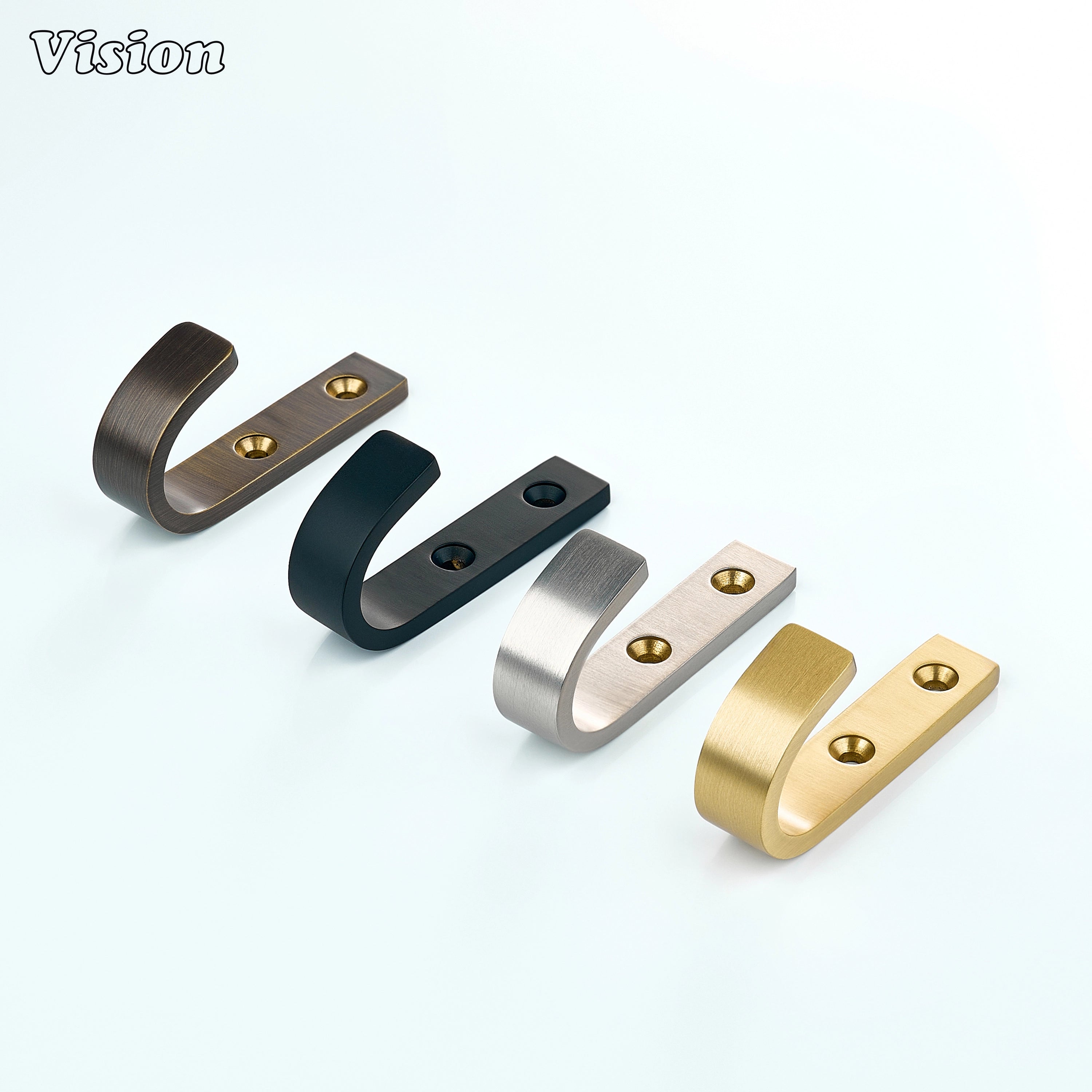 Premium wall hook in Black finish with smooth curved J design for bedroom doors
