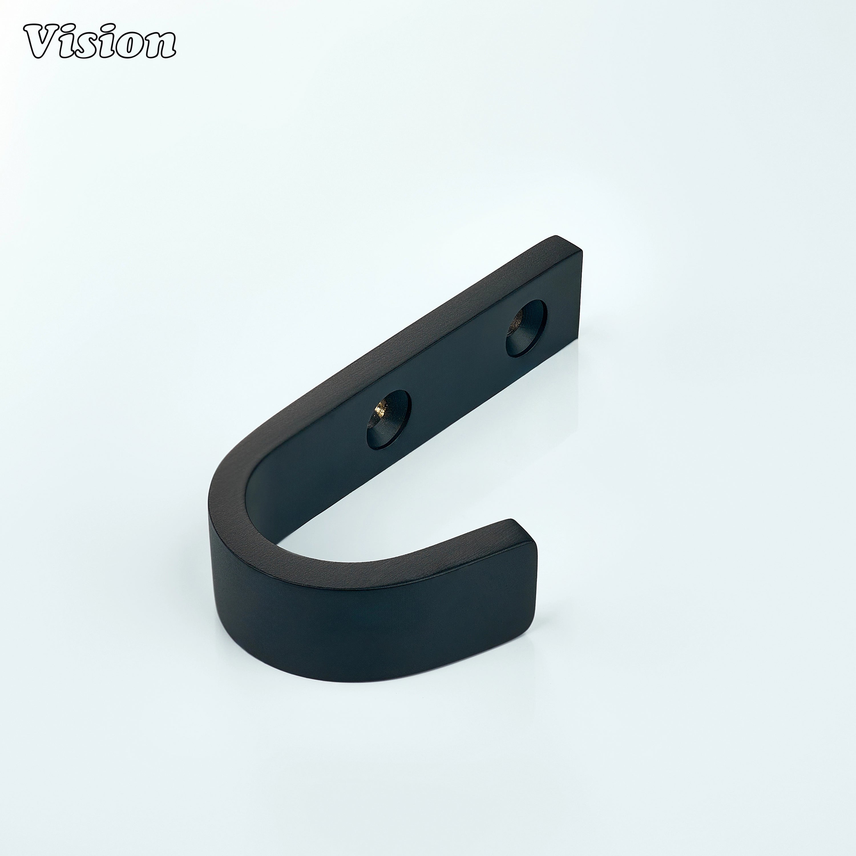 Heavy duty wall hook in Black finish with smooth J design for bath robes