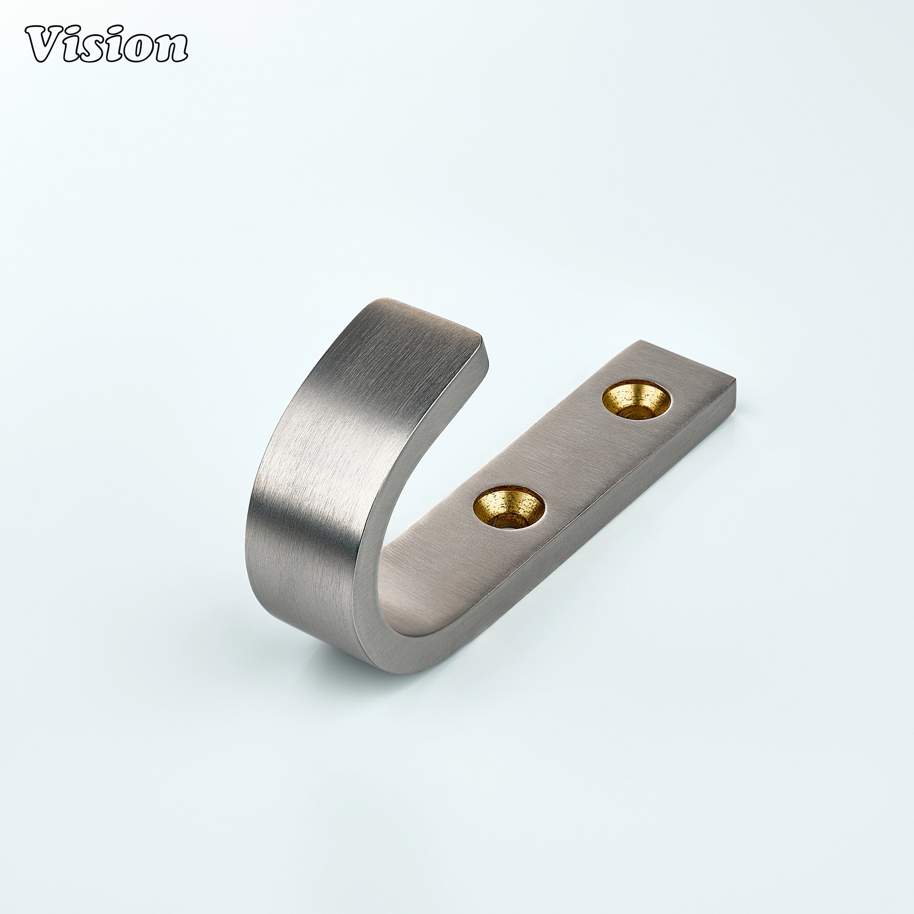 Solid brass wall hook with plain J profile in Silver finish for bathroom wall towels