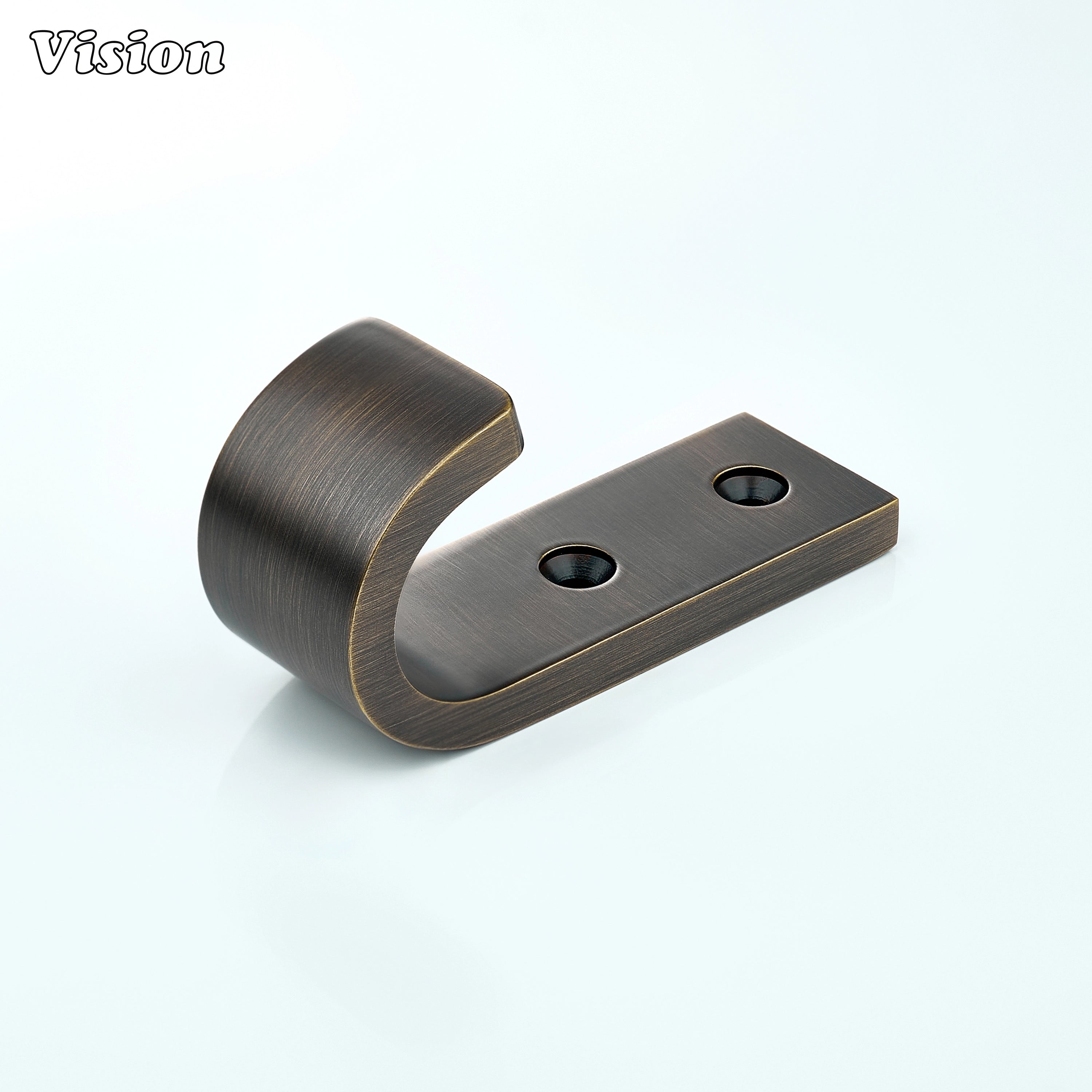 Solid brass wall hook with plain wide J profile in Antique Bronze finish for bathroom wall towels