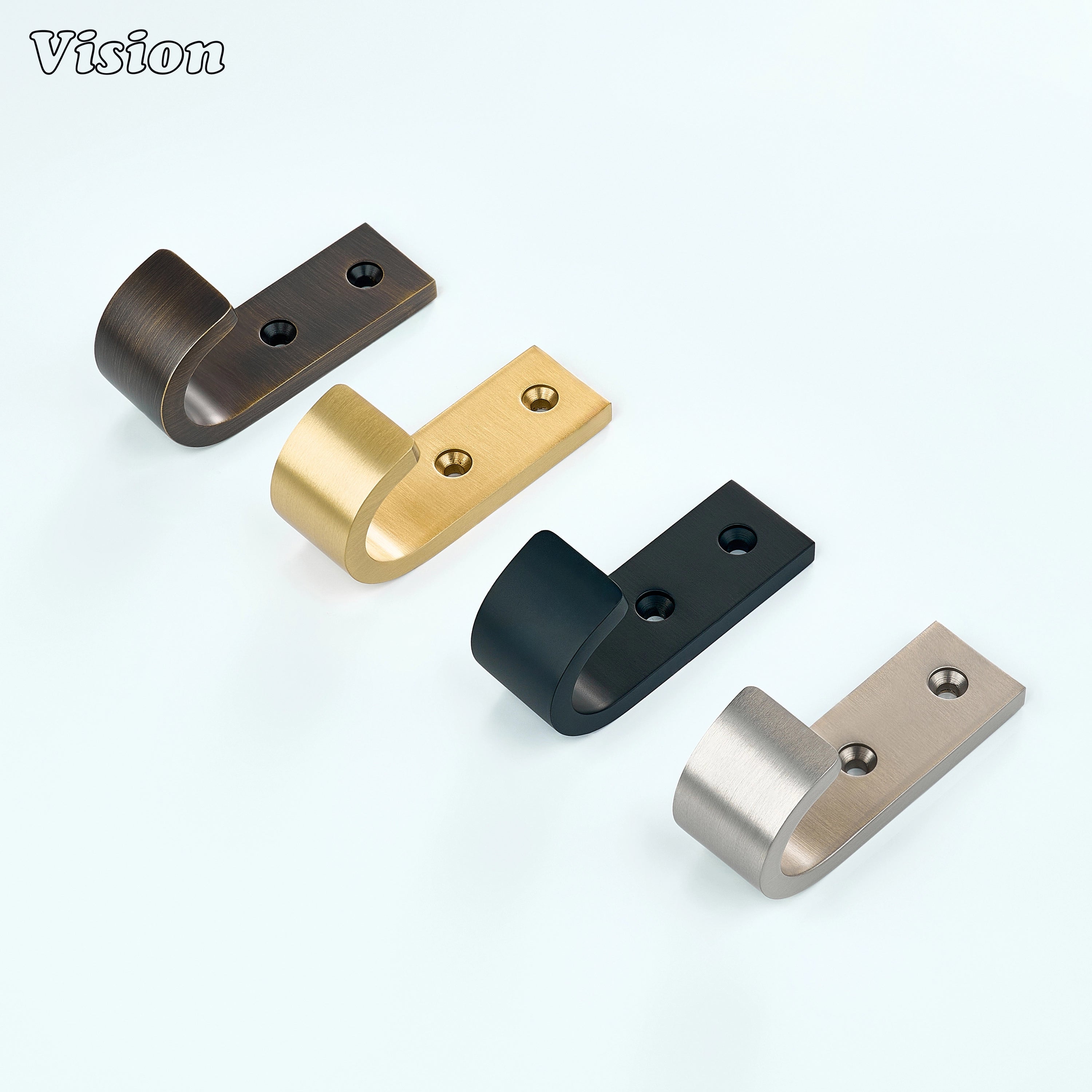 Premium wide wall hook in Black finish with smooth curved J design for bedroom doors