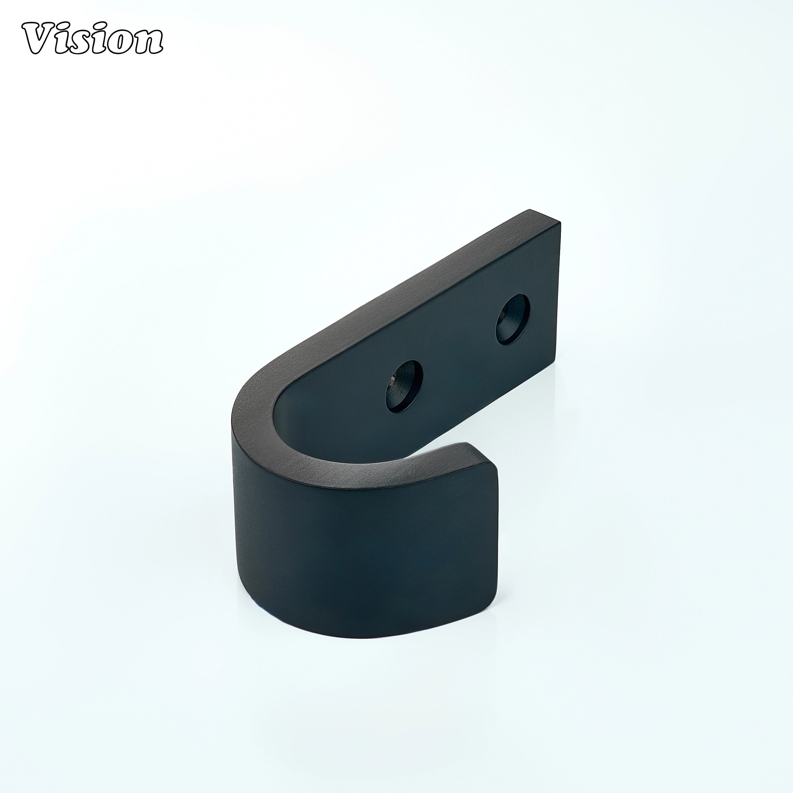 Heavy duty wide wall hook in Black finish with smooth J design for towels and robes