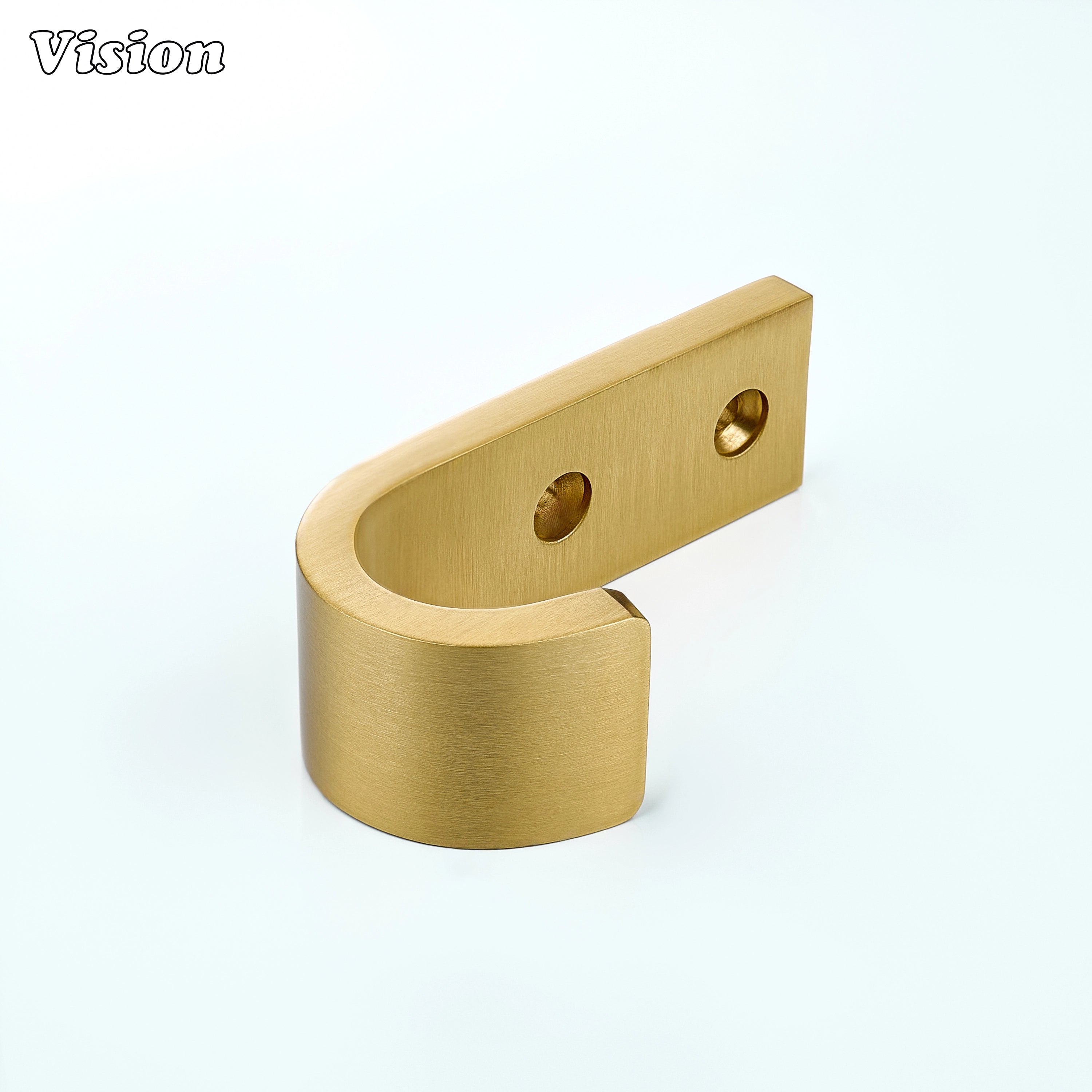 Heavy duty wide wall hook in Gold finish with smooth J design, premium brass hook for towels