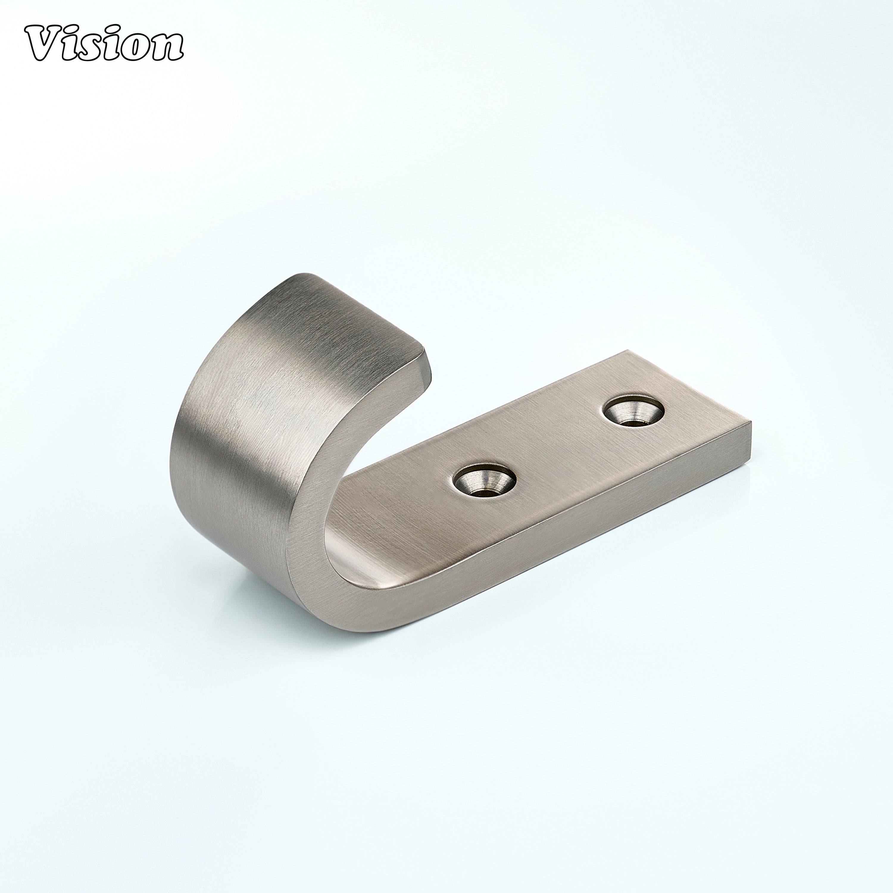 Solid brass wall hook with plain wide J profile in Silver finish for bathroom wall towels