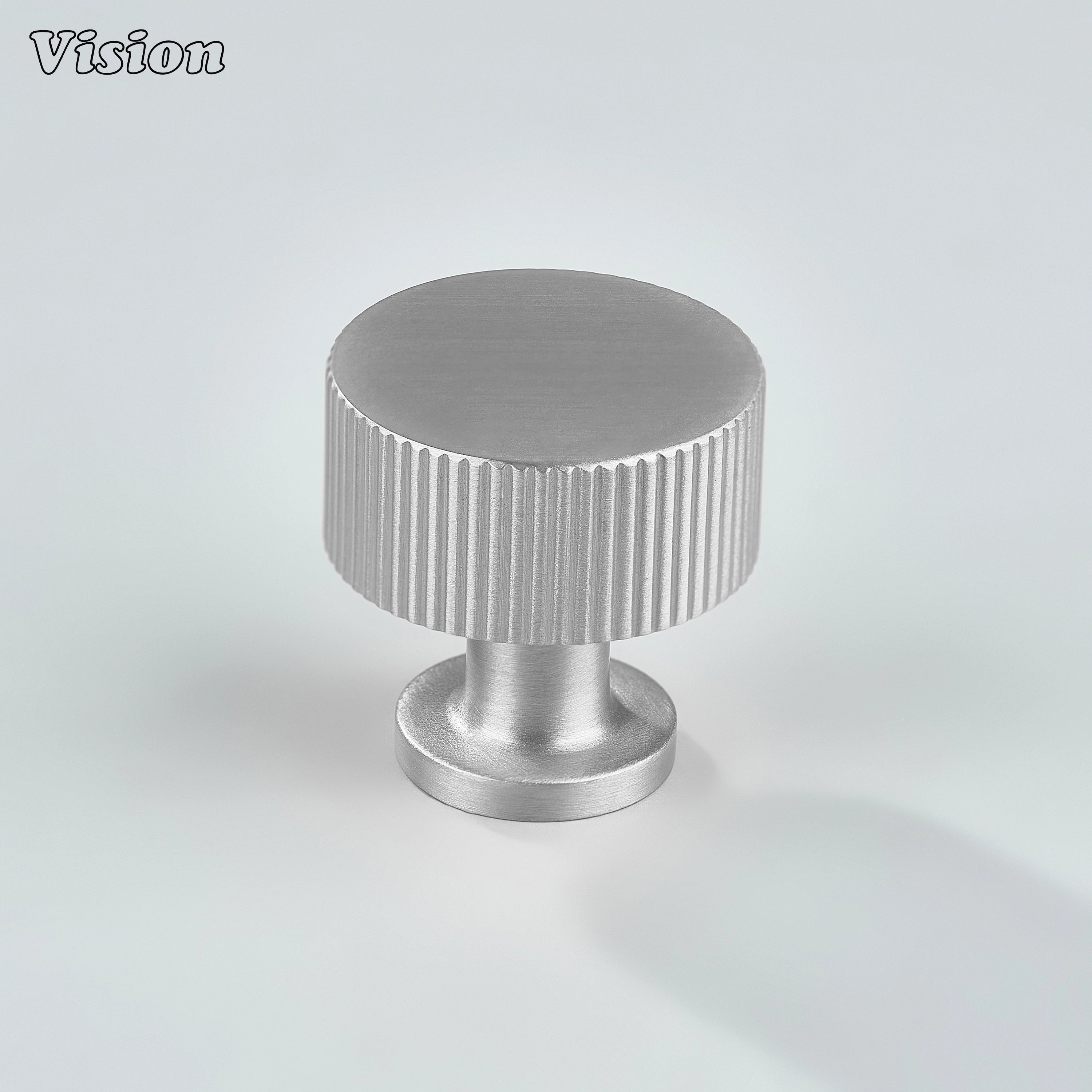 Linear knurled Silver cabinet knob for contemporary furniture hardware
