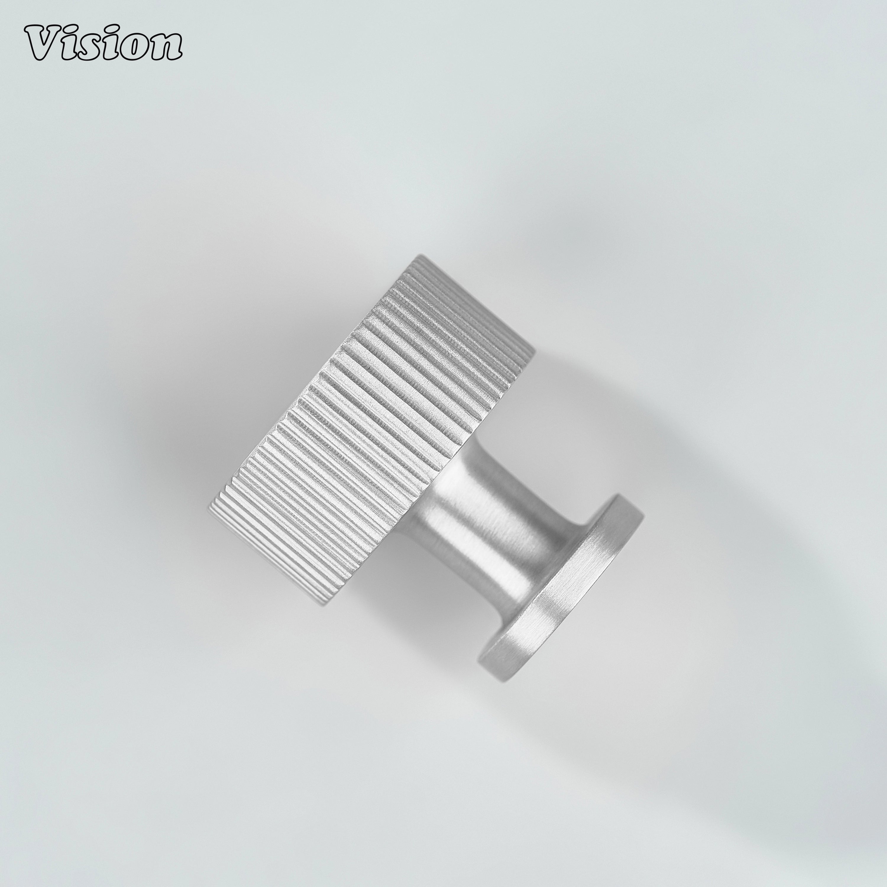 Solid brass Silver round cabinet knob with smooth top for kitchens