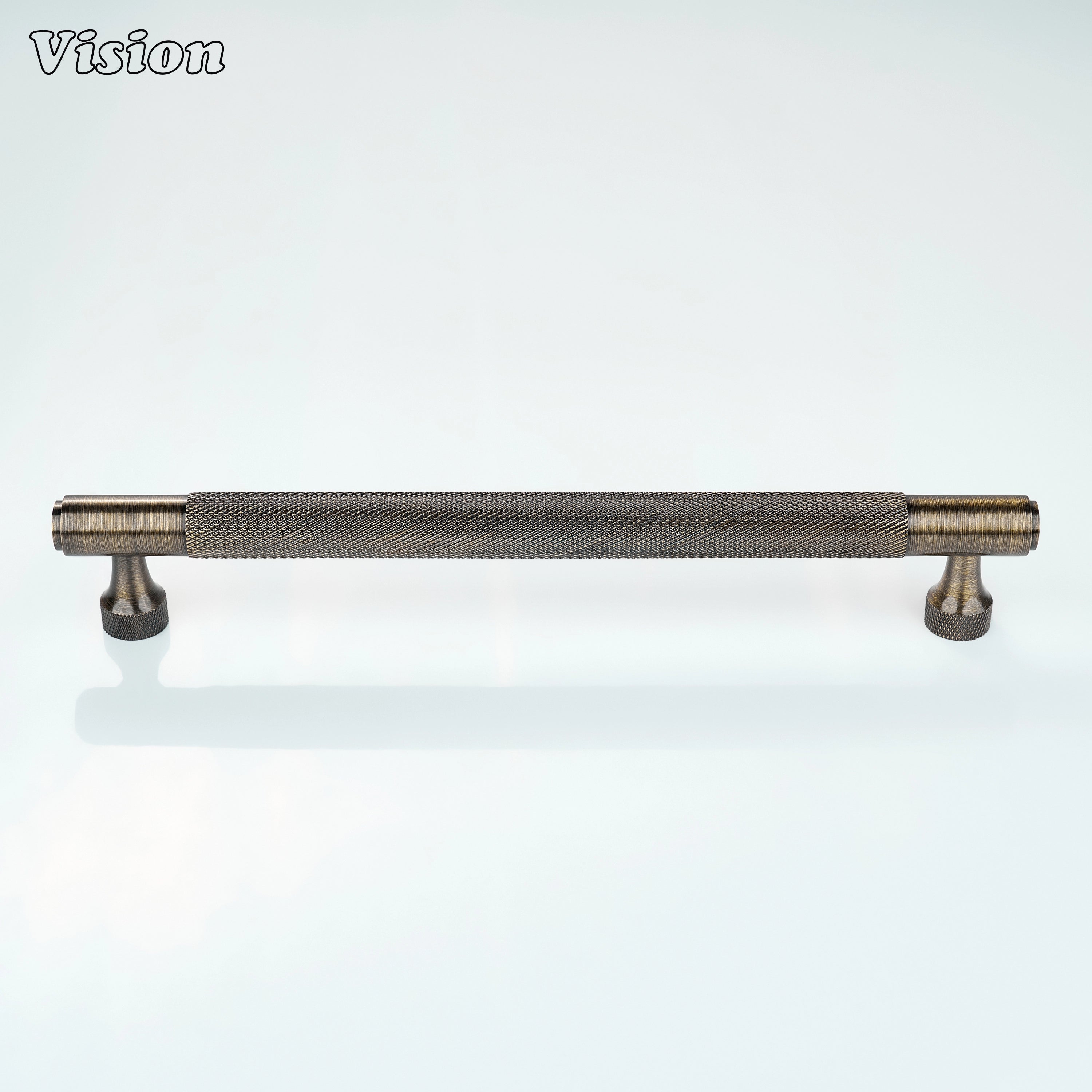 Premium knurled cabinet handle in Antique Bronze finish for kitchen drawers