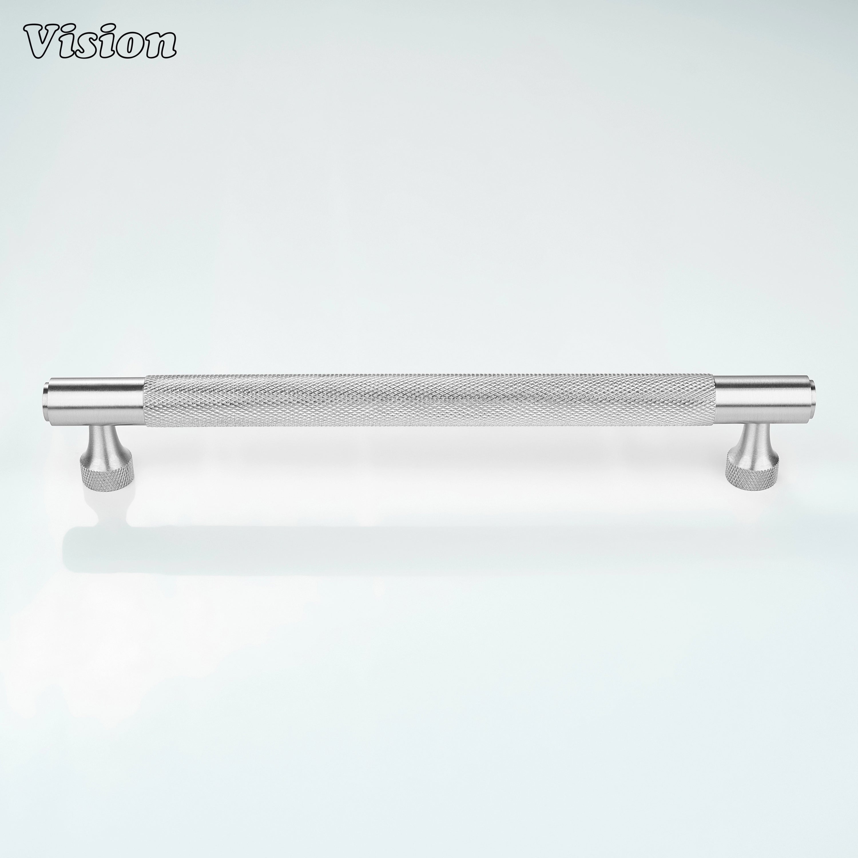 Premium knurled cabinet handle in Silver finish for cabinets
