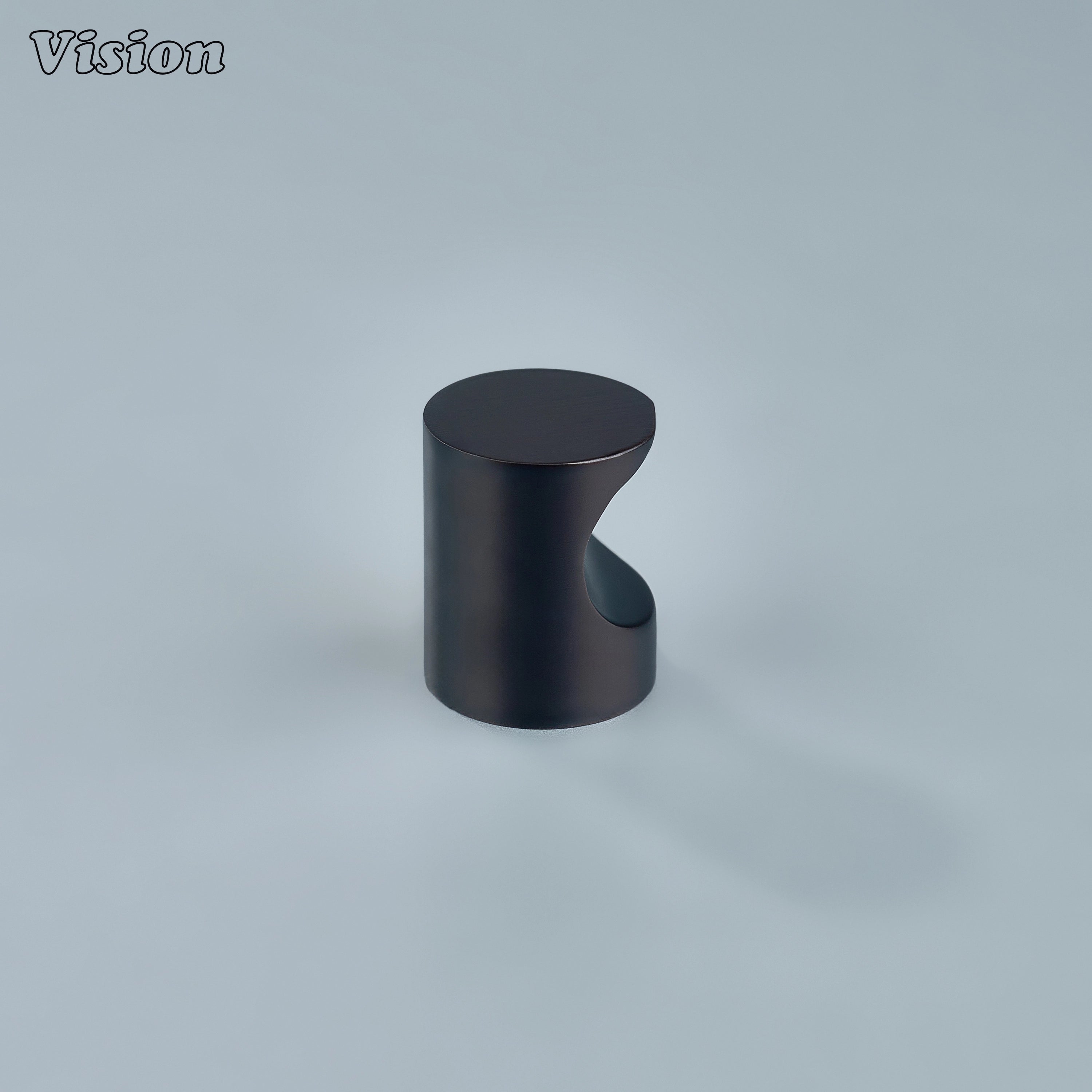 Solid brass cabinet knob with plain cylindrical profile in Oil Rubbed Bronze