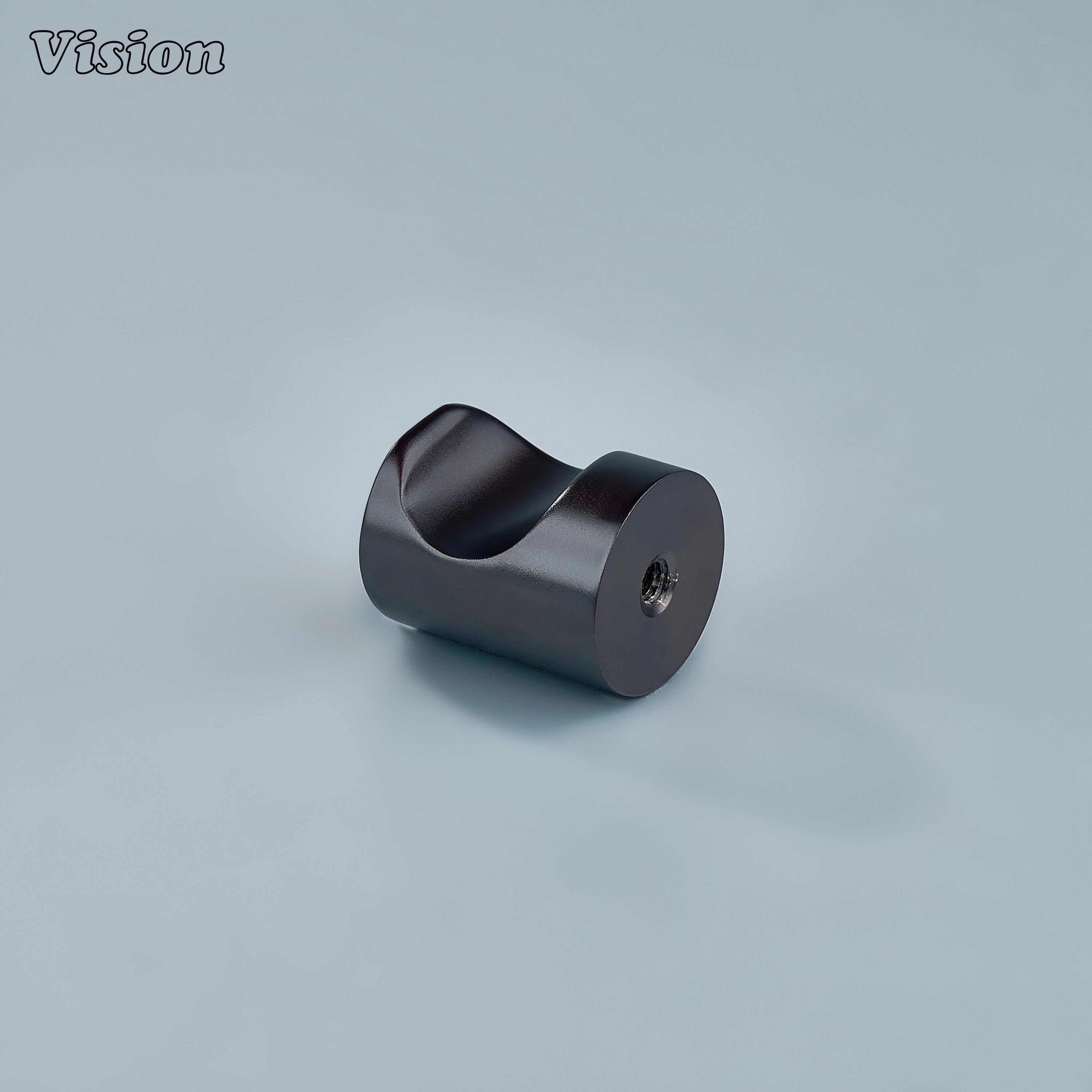 Cylindrical Oil Rubbed Bronze cabinet knob with ergonomic grip for furniture