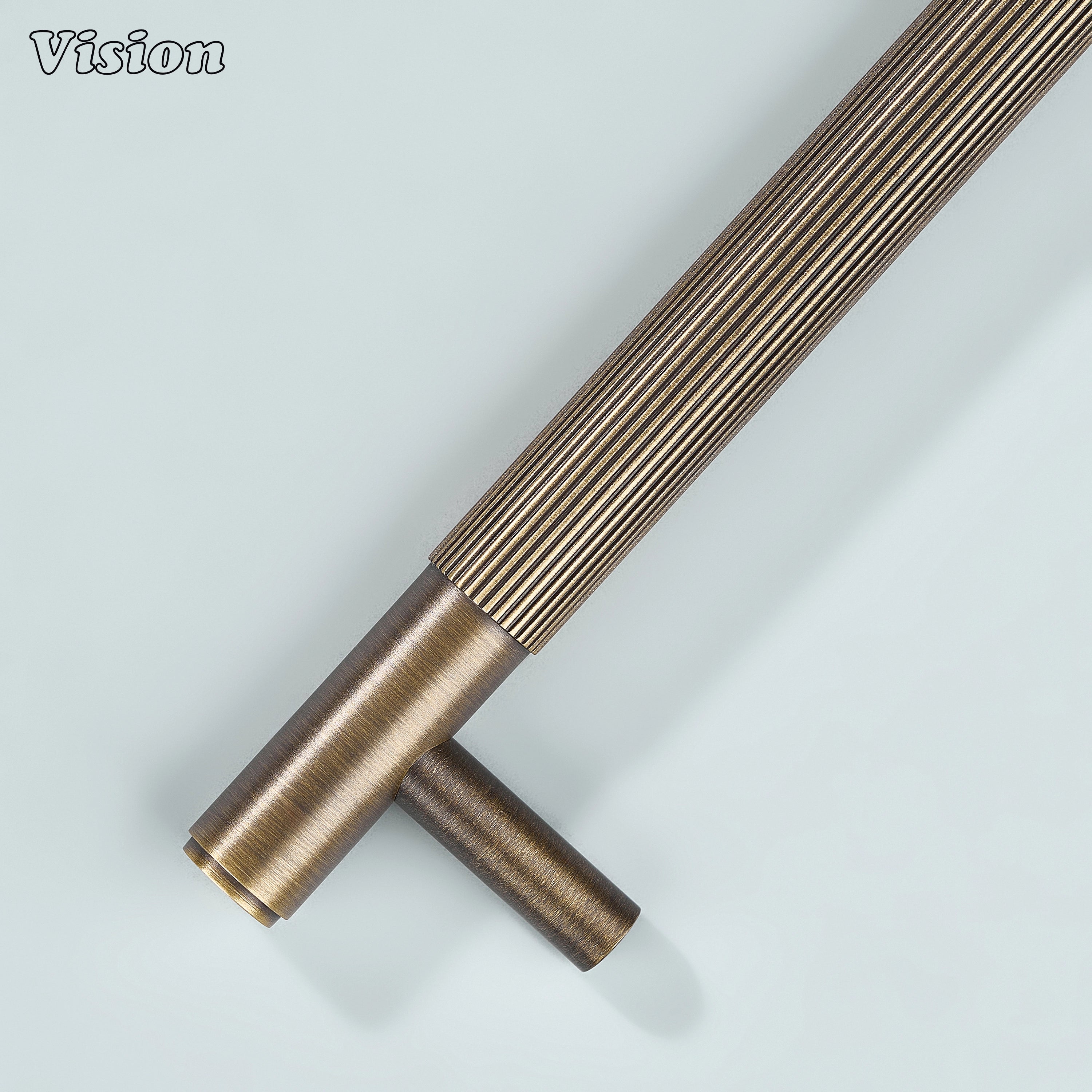 Premium antique bronze linear handle for furniture and drawers.