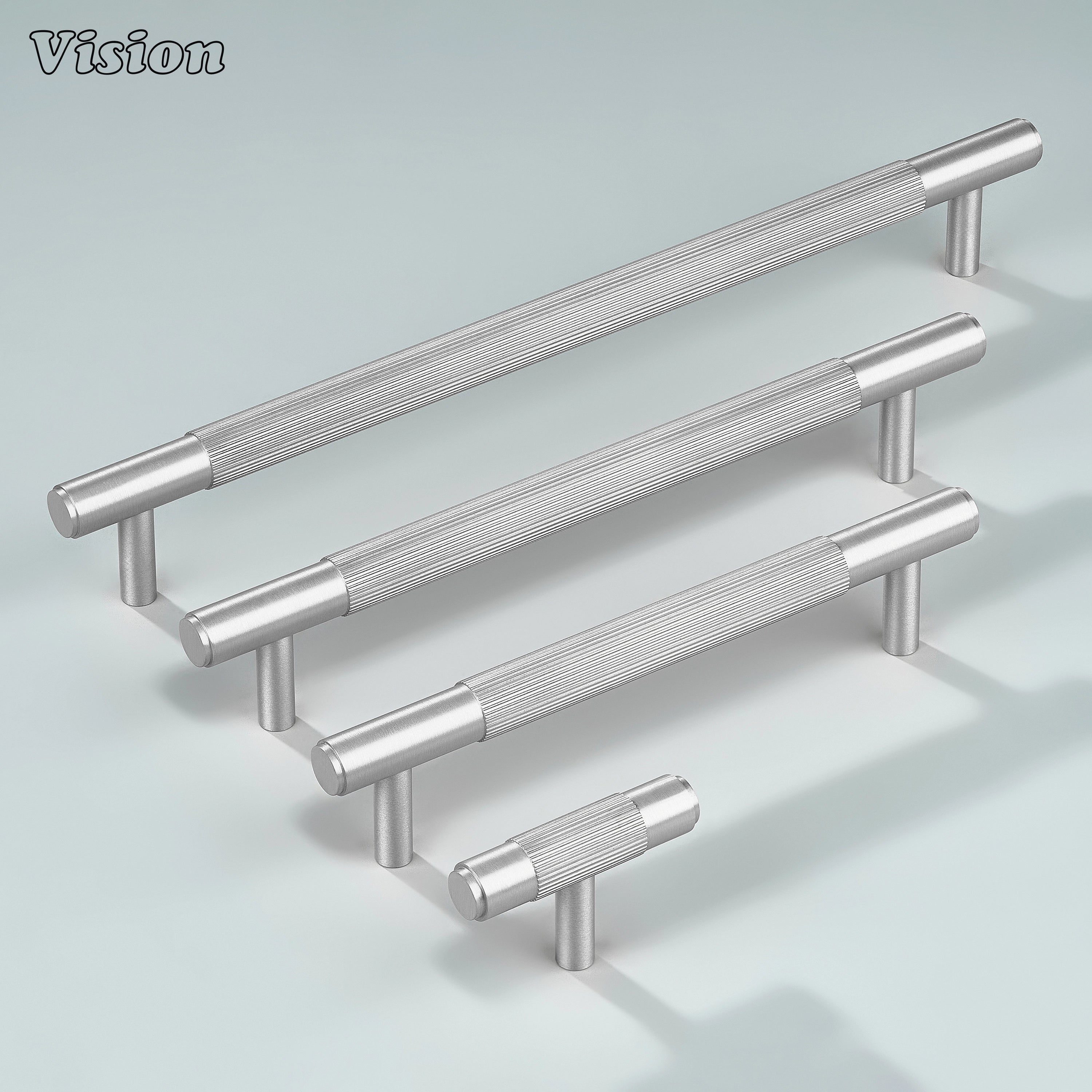 Ignite silver linear cabinet handle with modern satin finish.