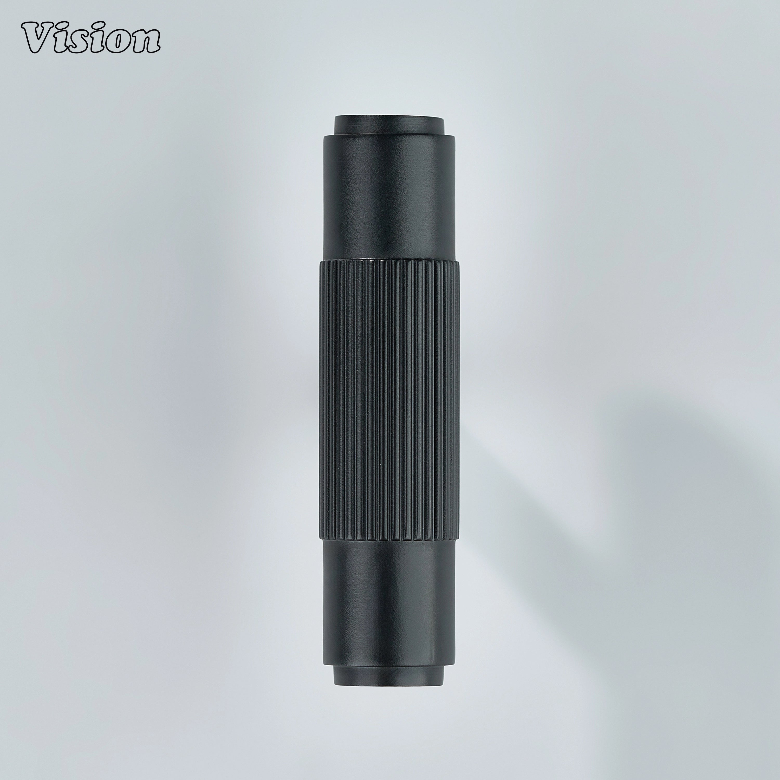 Premium satin brass linear knob in matte black finish.