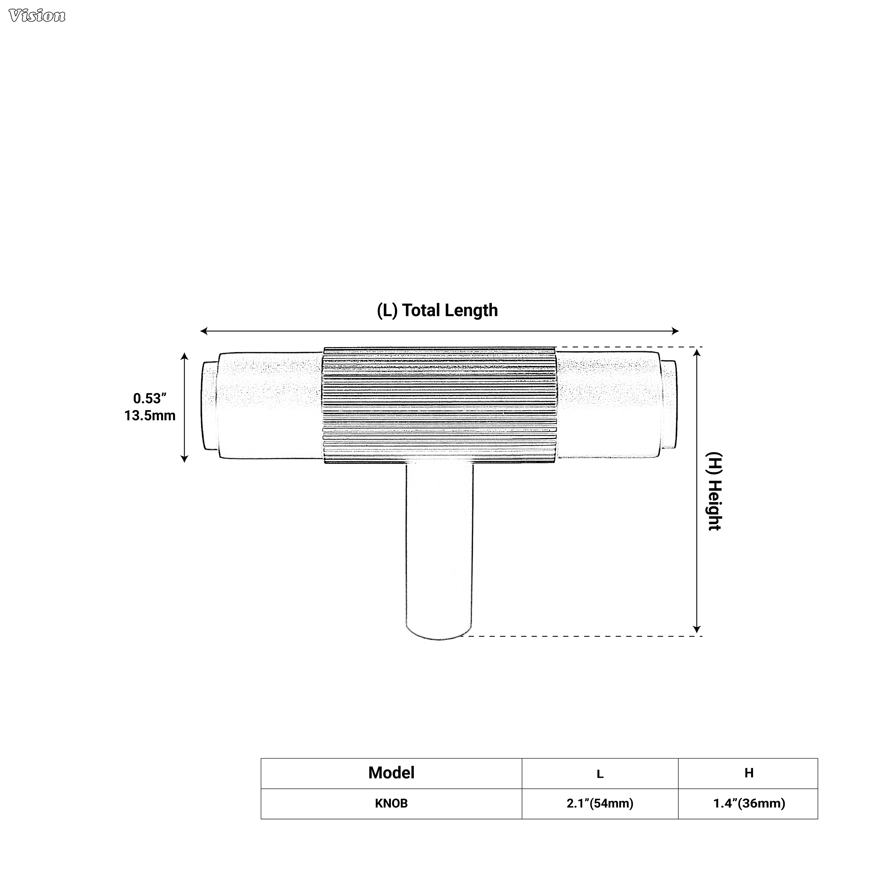 Premium gunmetal linear T-knob for wardrobes and drawers.
