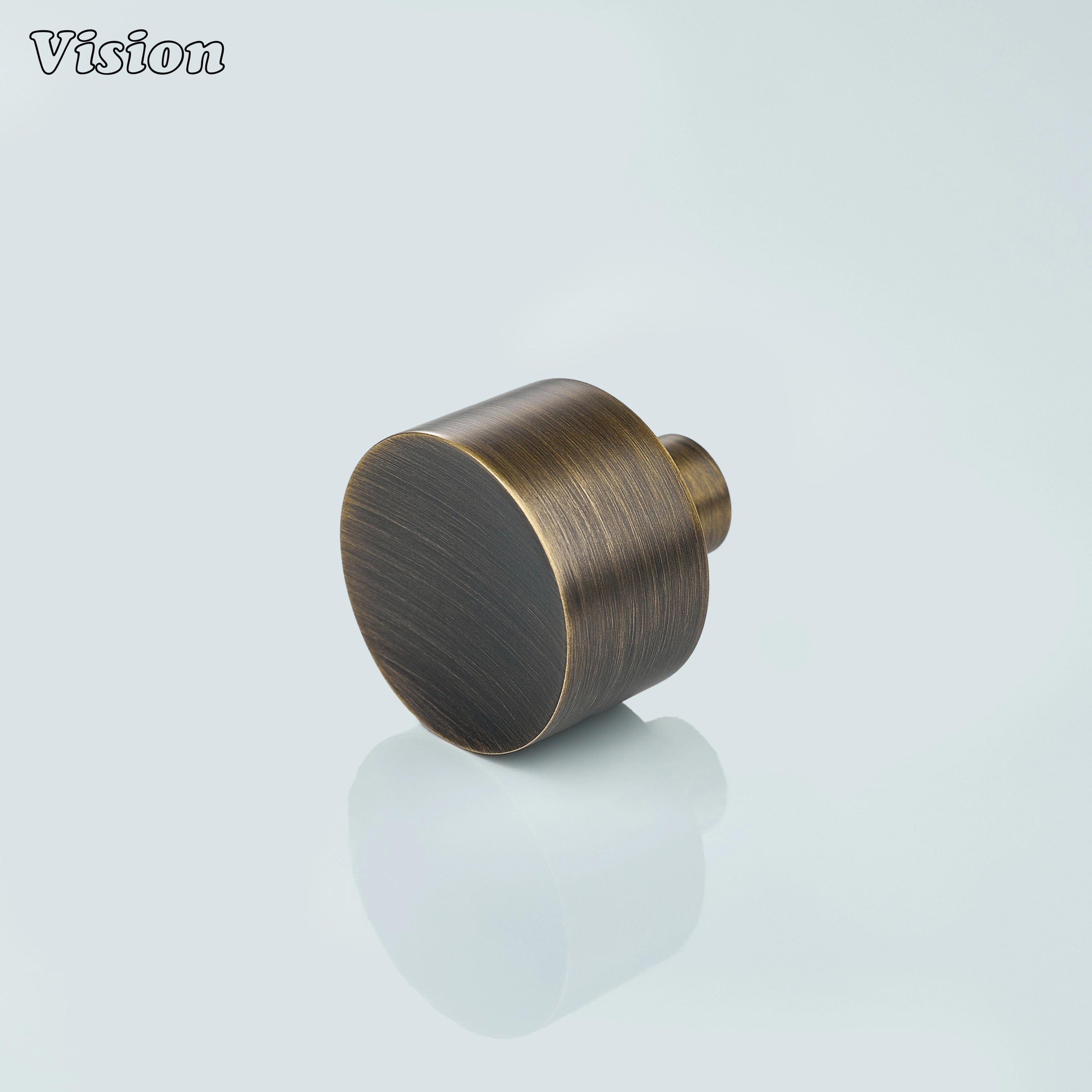 Antique Bronze solid brass cabinet knob with plain round profile for kitchen cabinets