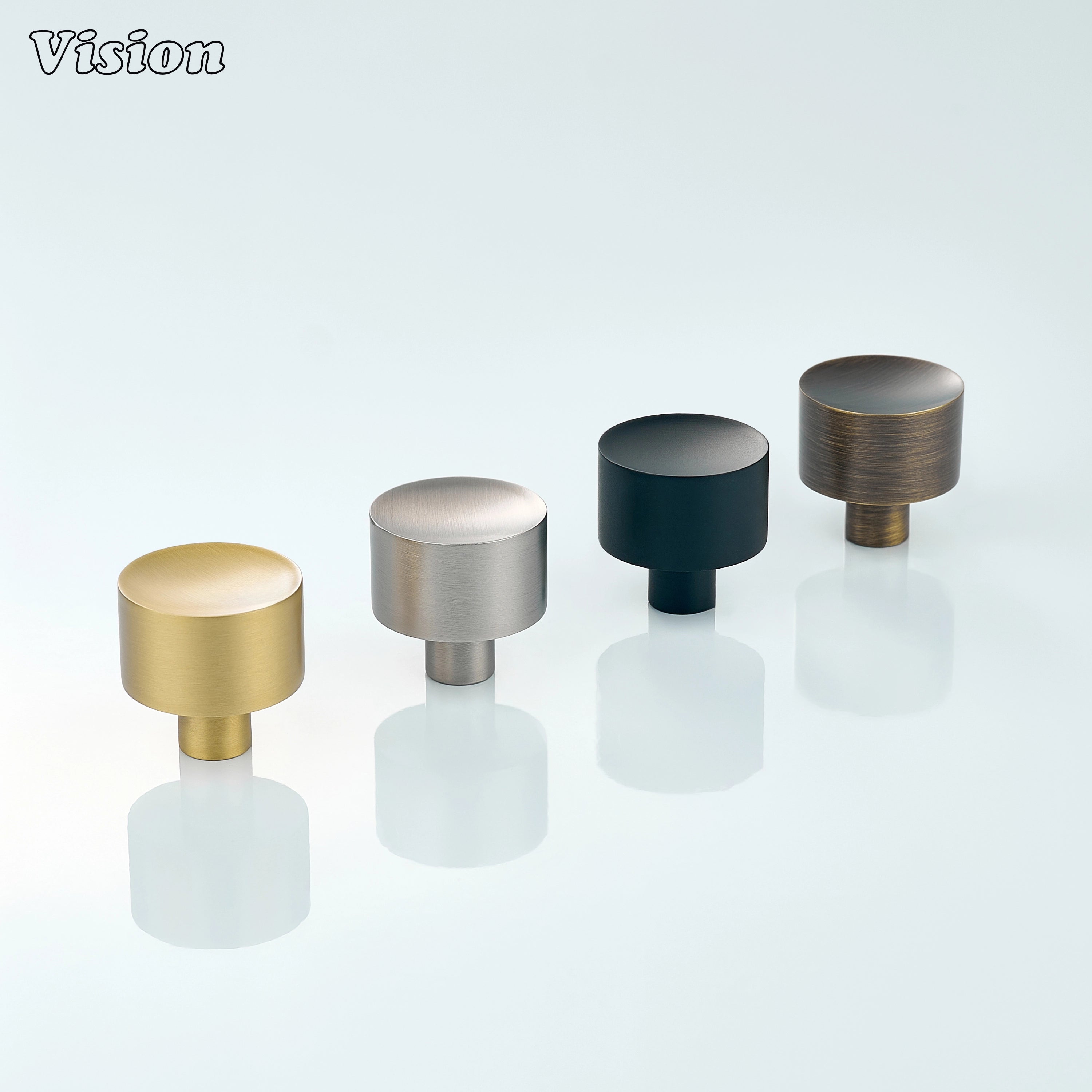 Plain round cabinet knob in Antique Bronze finish for wardrobes and drawers