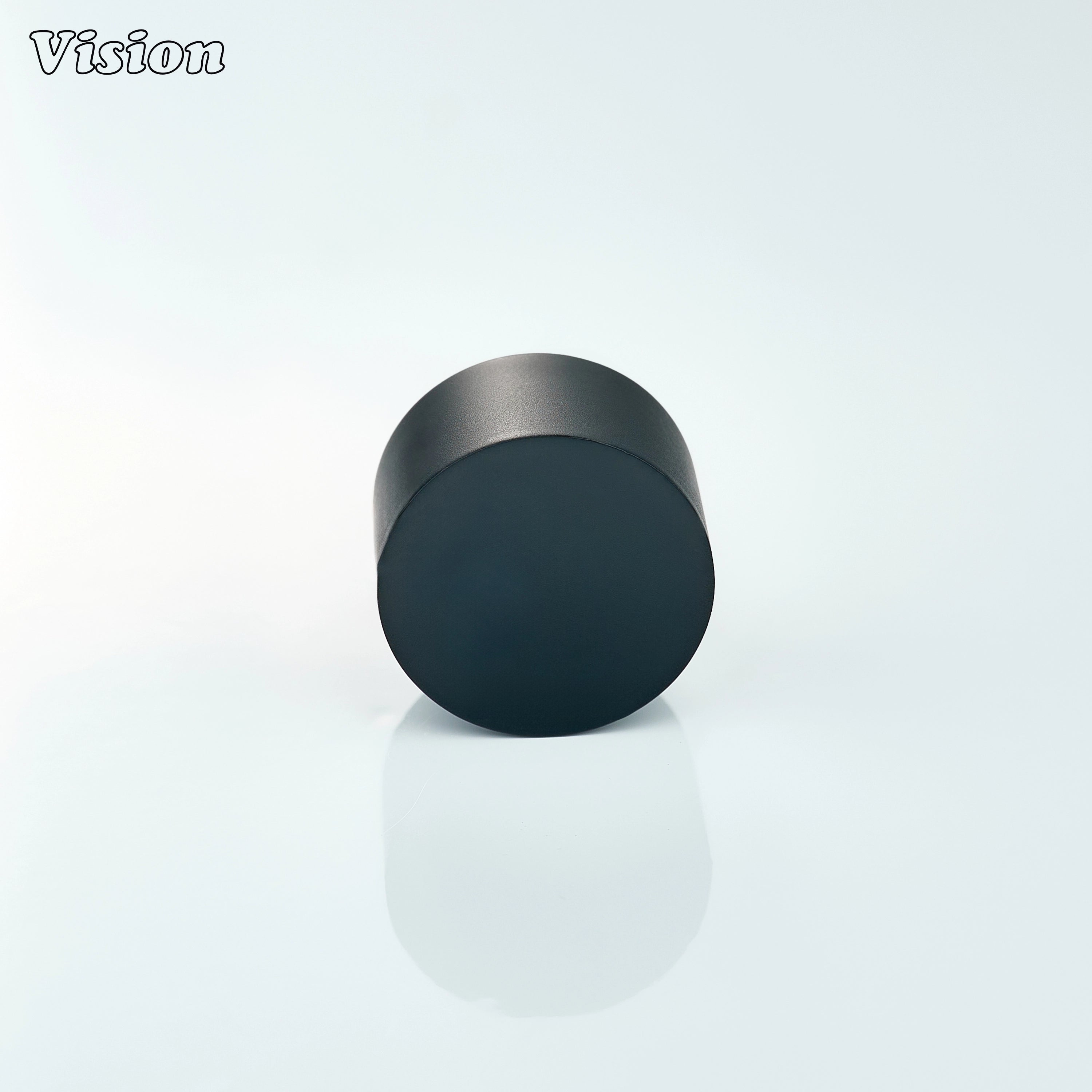 Solid brass round cabinet knob in Black for contemporary furniture cabinetry