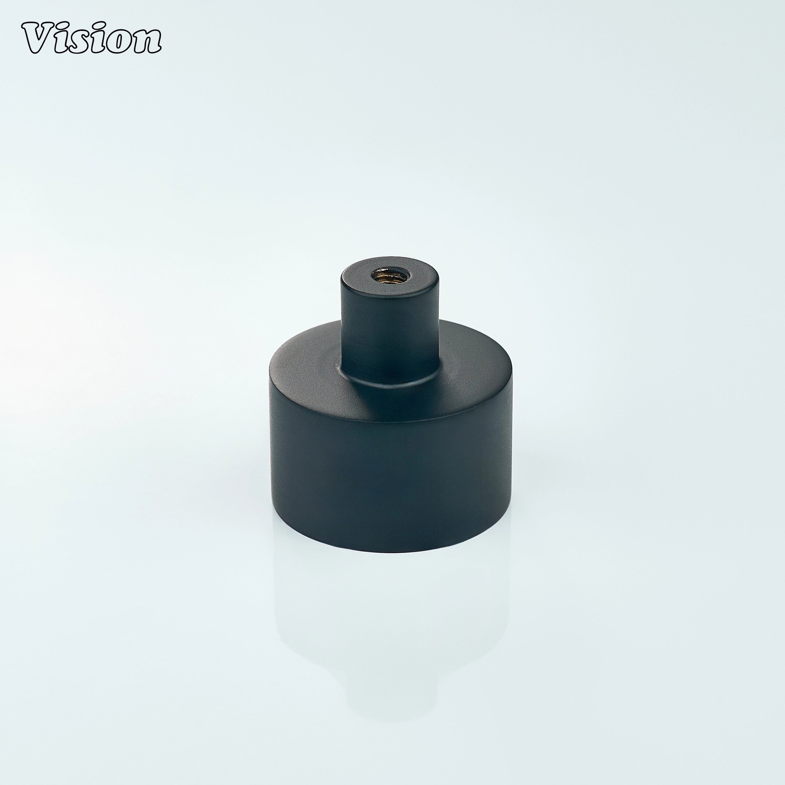 Black finished round cabinet knob ideal for modern cabinet interiors