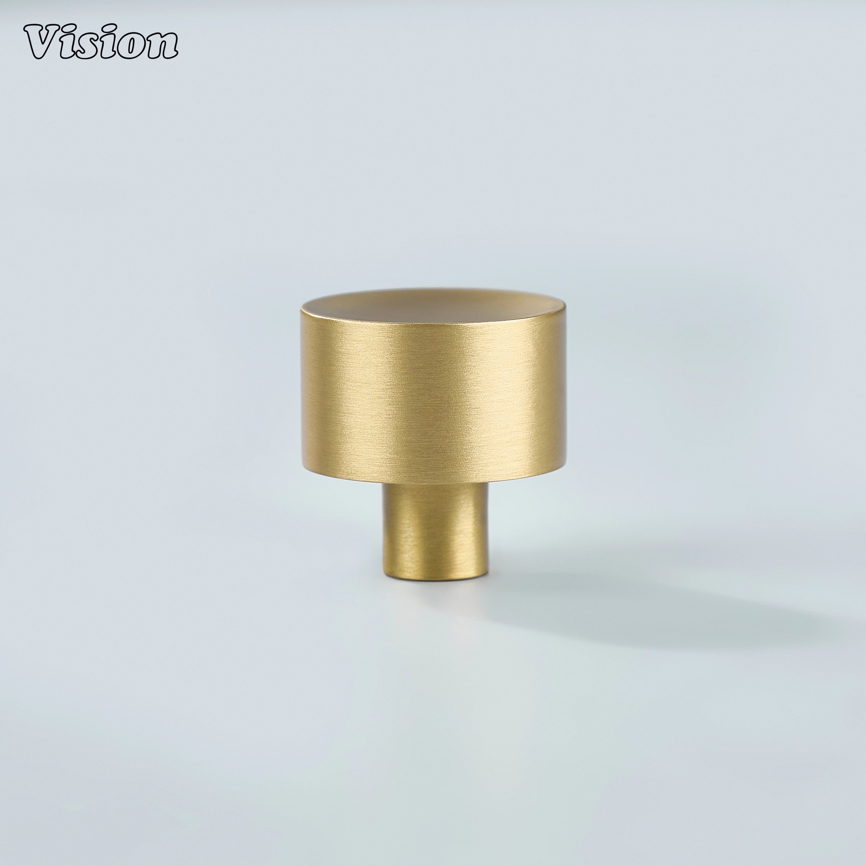 Plain round cabinet knob in Gold finish designed for wardrobe and drawer furniture