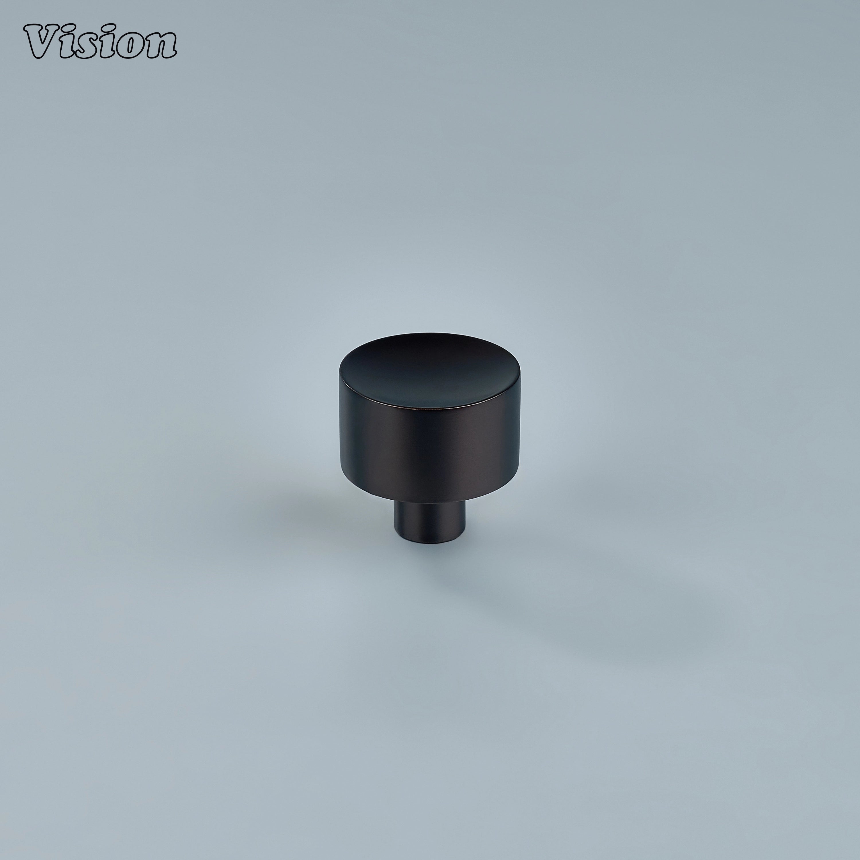 Oil Rubbed Bronze solid brass cabinet knob with plain round profile for cabinets