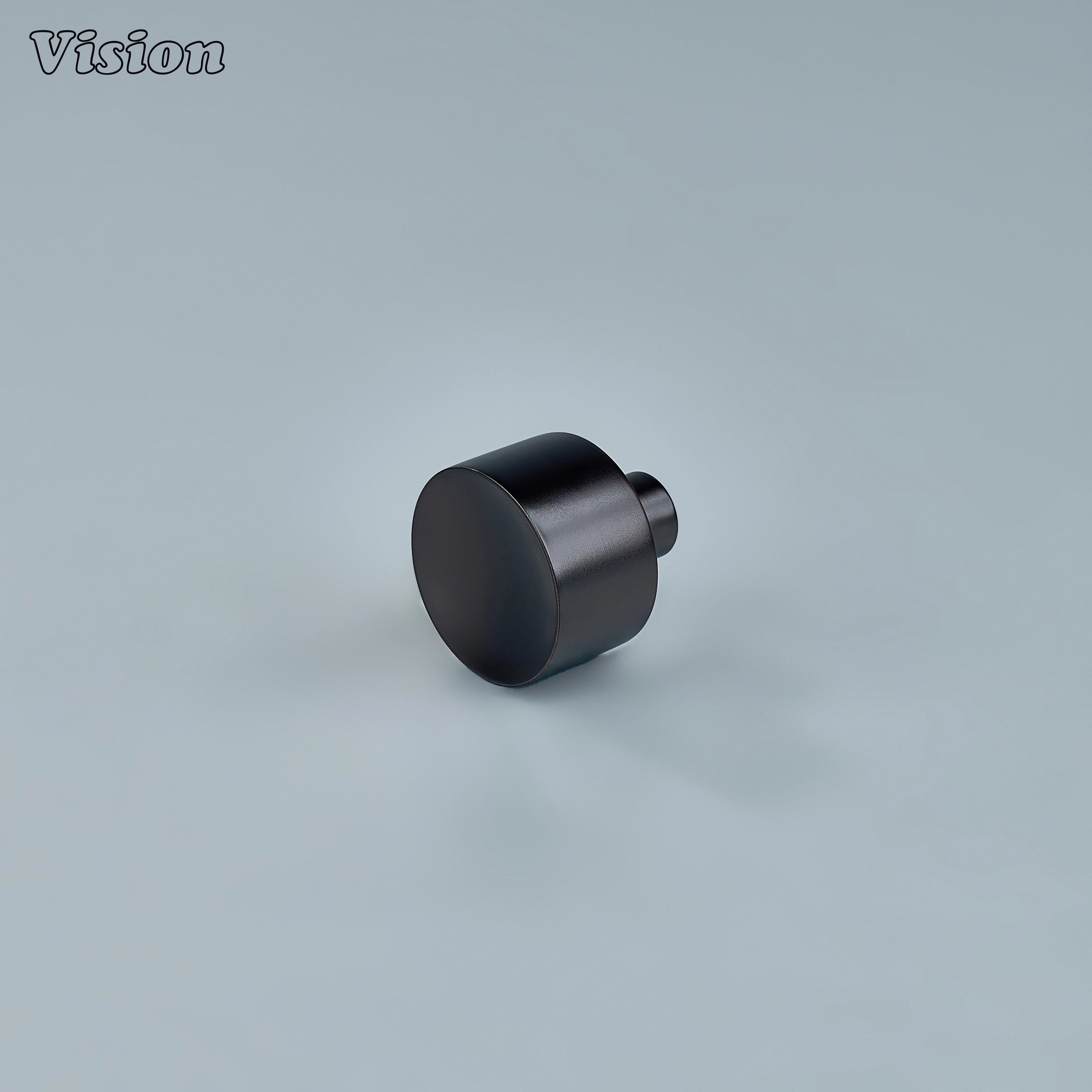Plain round cabinet knob in Oil Rubbed Bronze finish for kitchen drawers