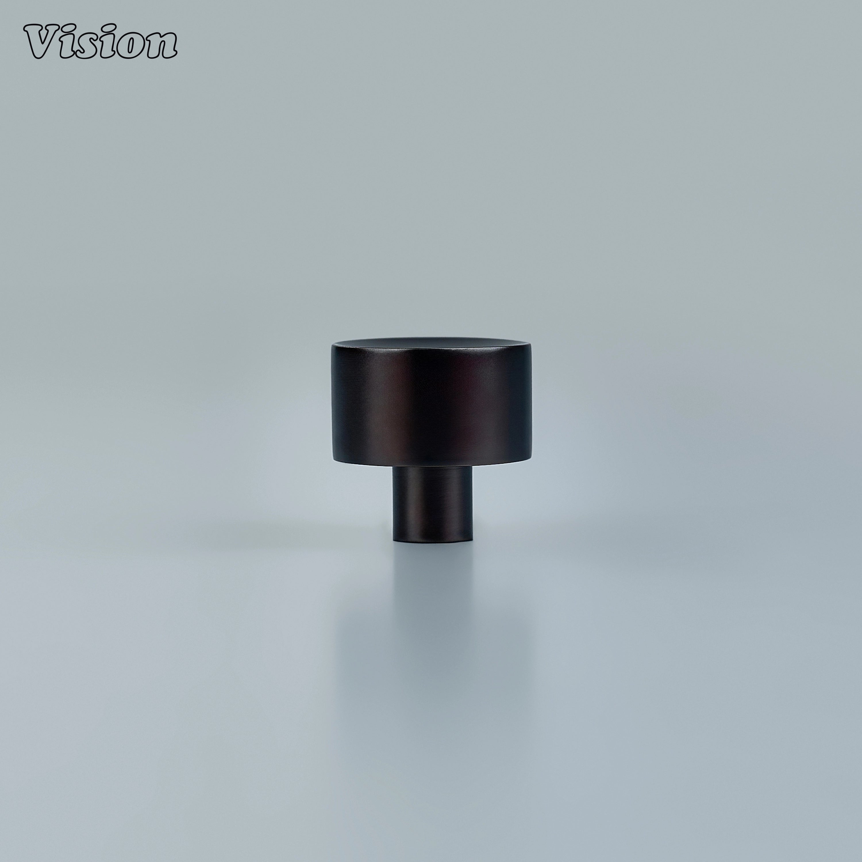 Solid brass round cabinet knob in Oil Rubbed Bronze for classic cabinetry