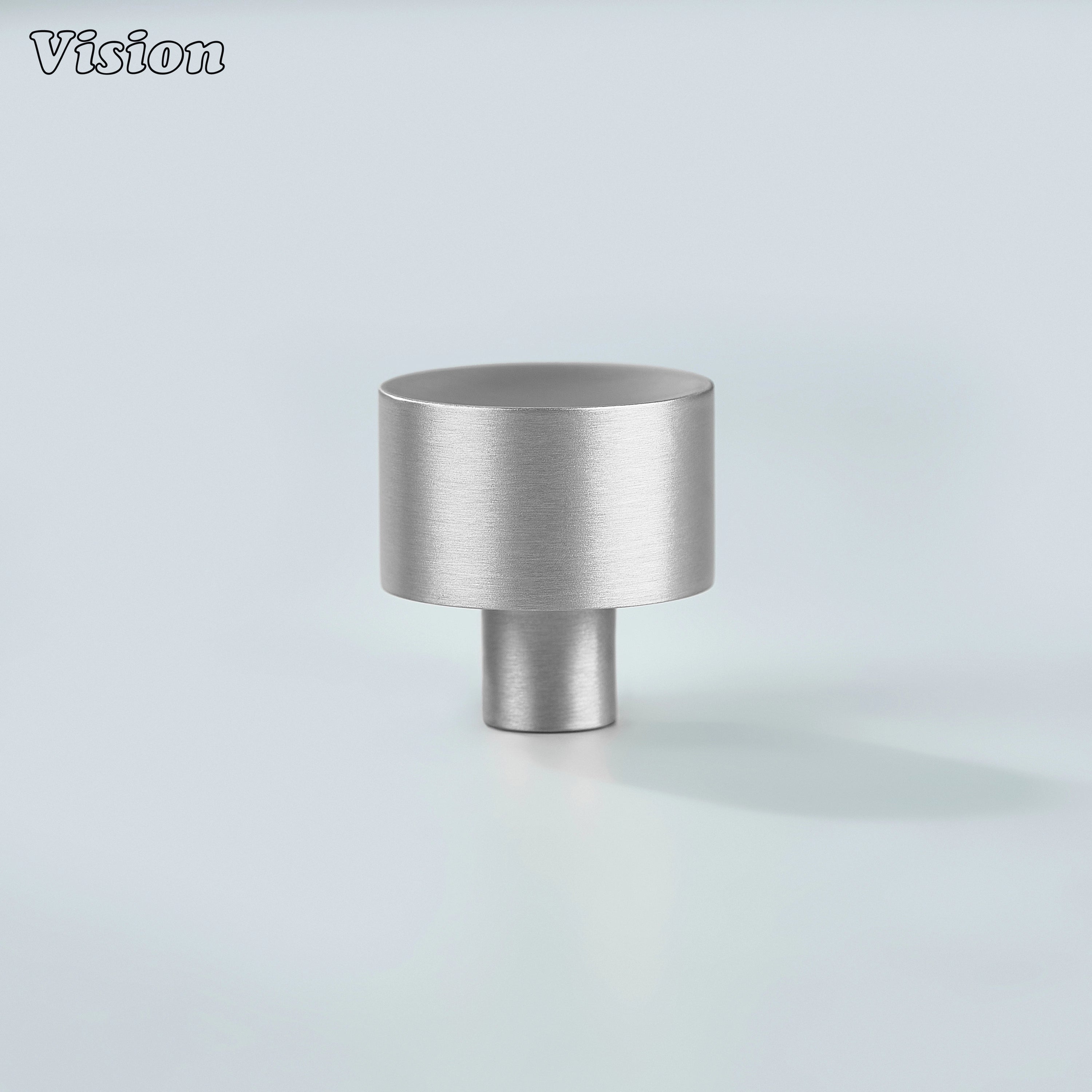 Plain round cabinet knob in Silver finish for modern wardrobes and drawers