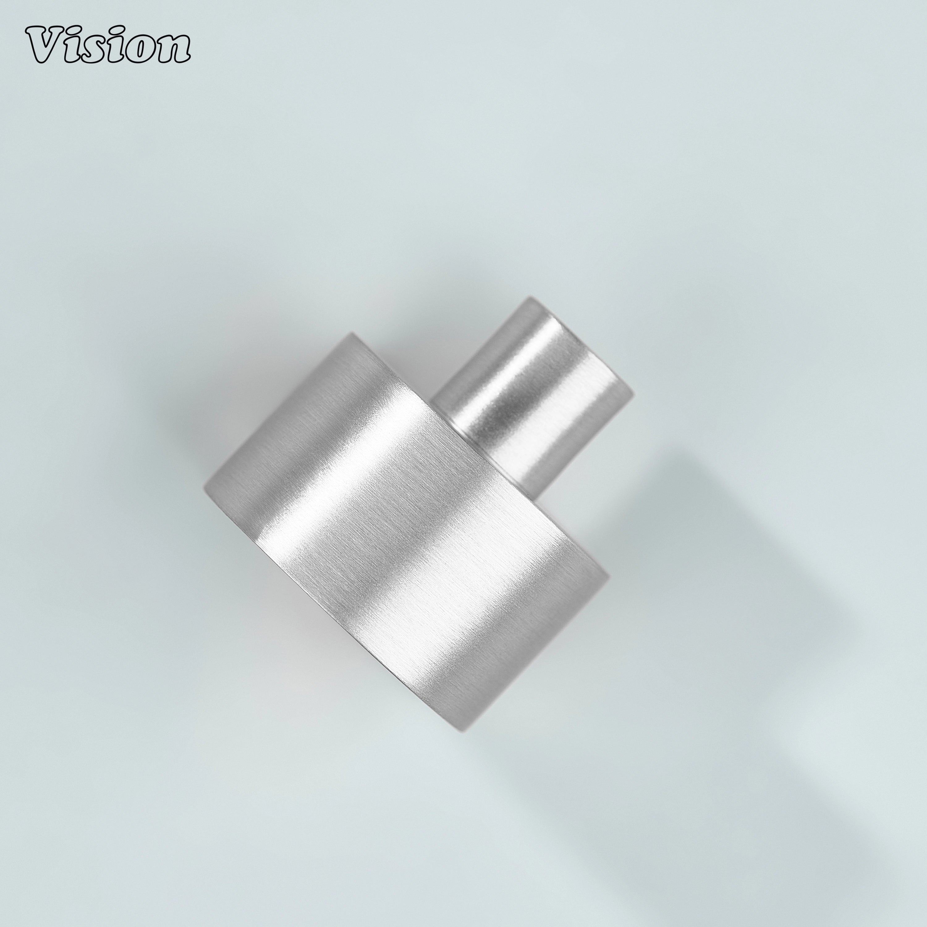 Solid brass round cabinet knob in Silver for contemporary cabinet doors