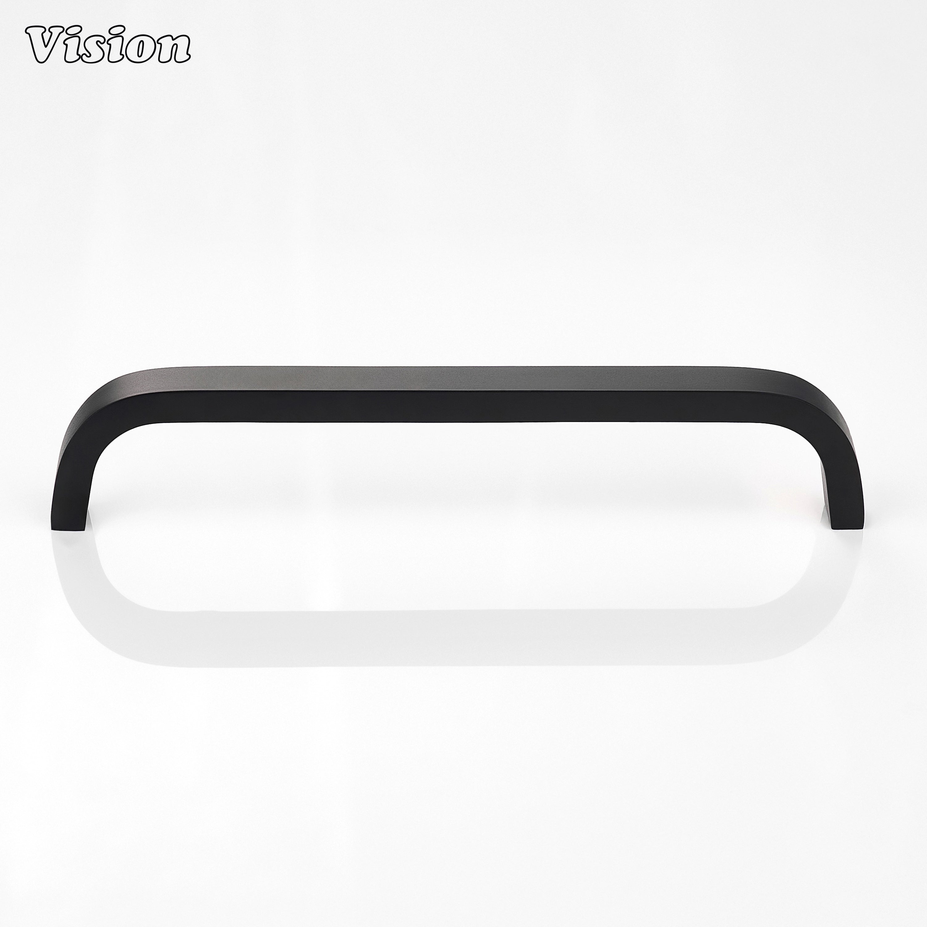 Black cabinet handle minimalist curved bar for kitchen drawers