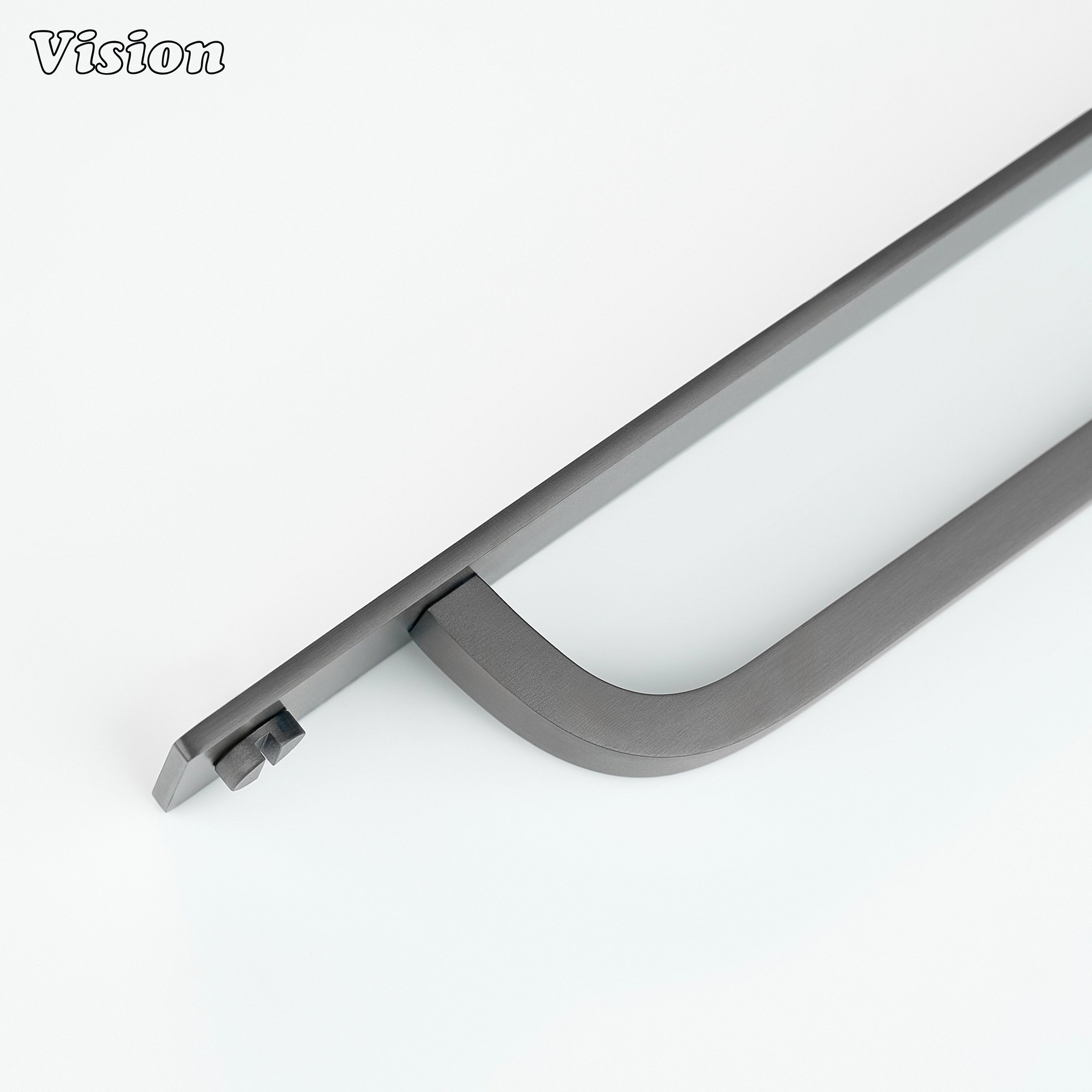 Plain profile Gunmetal cabinet handle with backplate for storage furniture