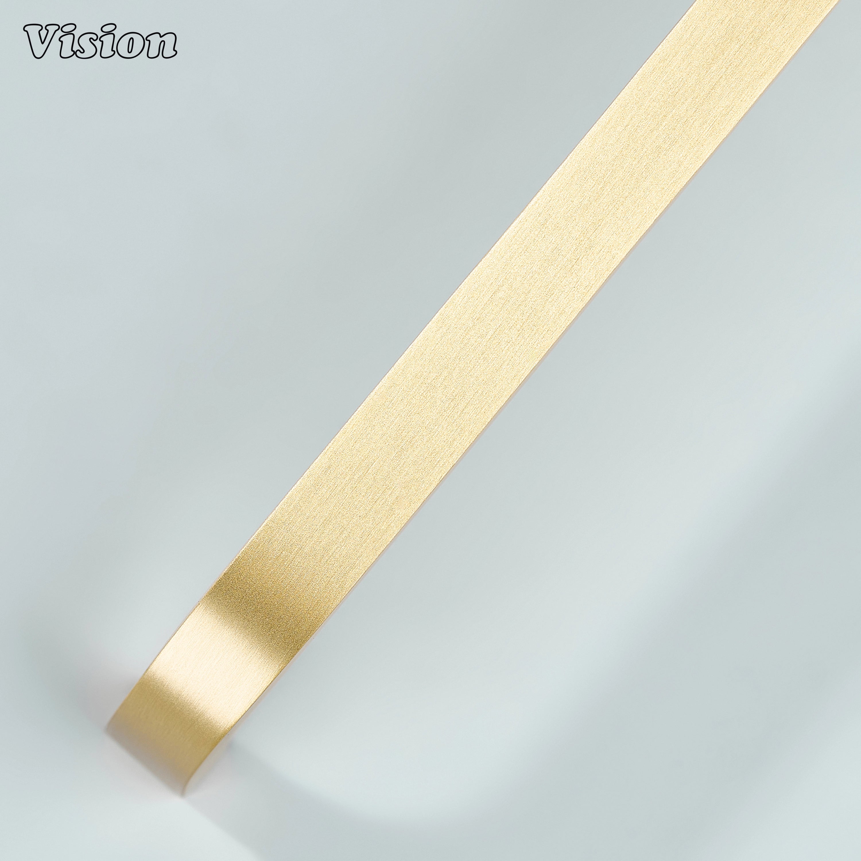 Brushed gold curved cabinet pull made from solid brass.
