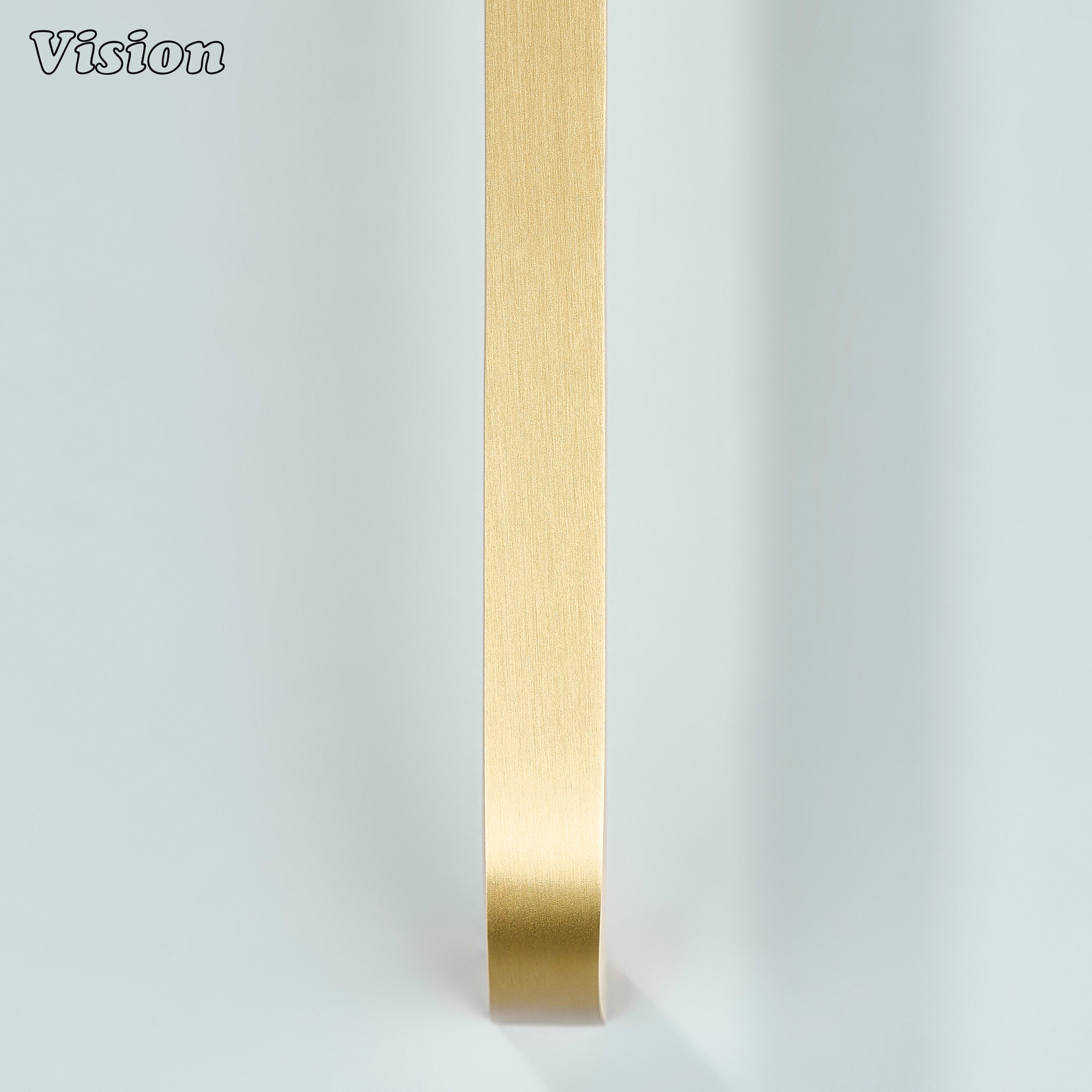 Luxurious gold curved handle for drawers, wardrobes, and doors.