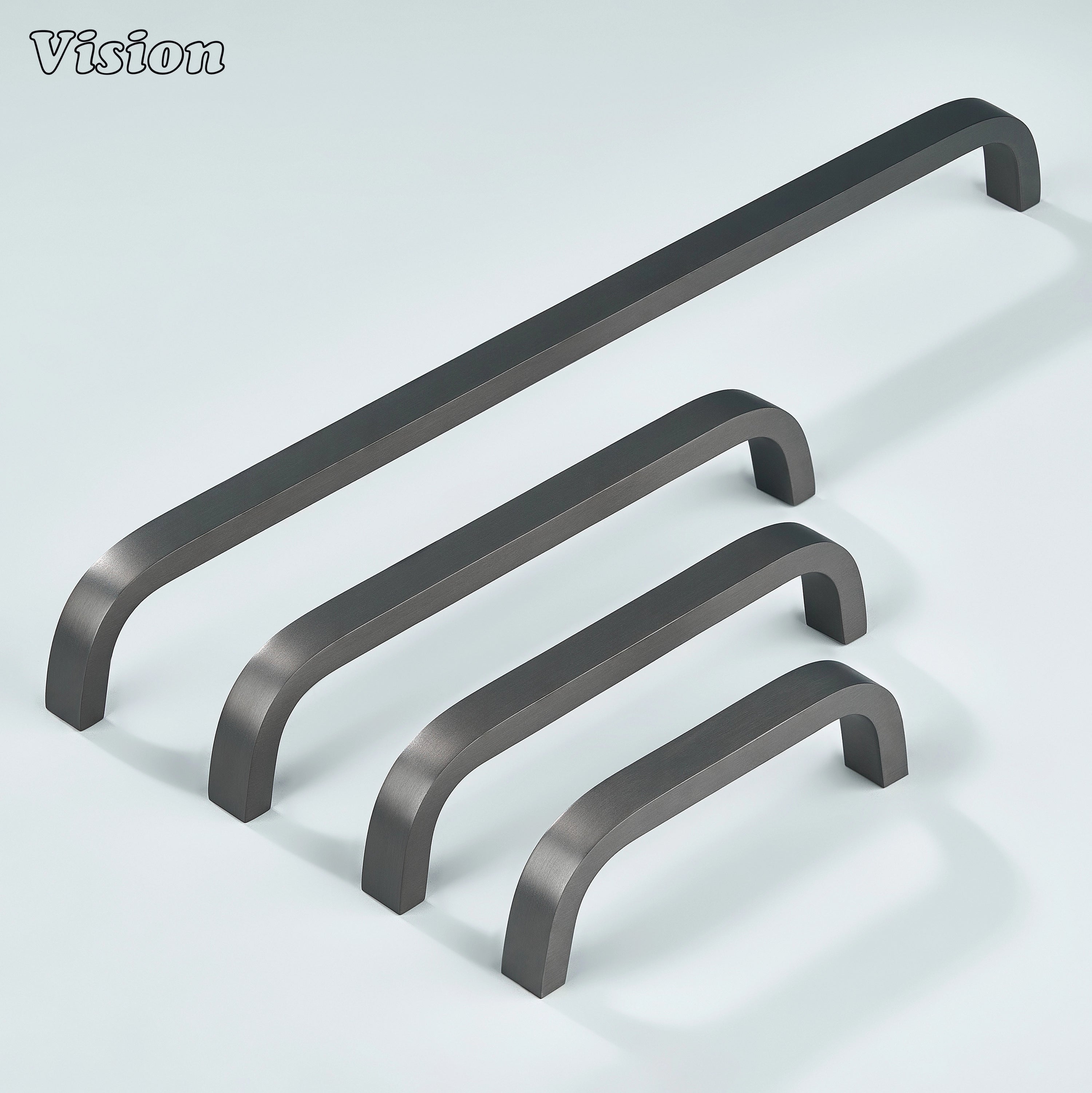 Premium gunmetal curved handle ideal for kitchen cabinets.