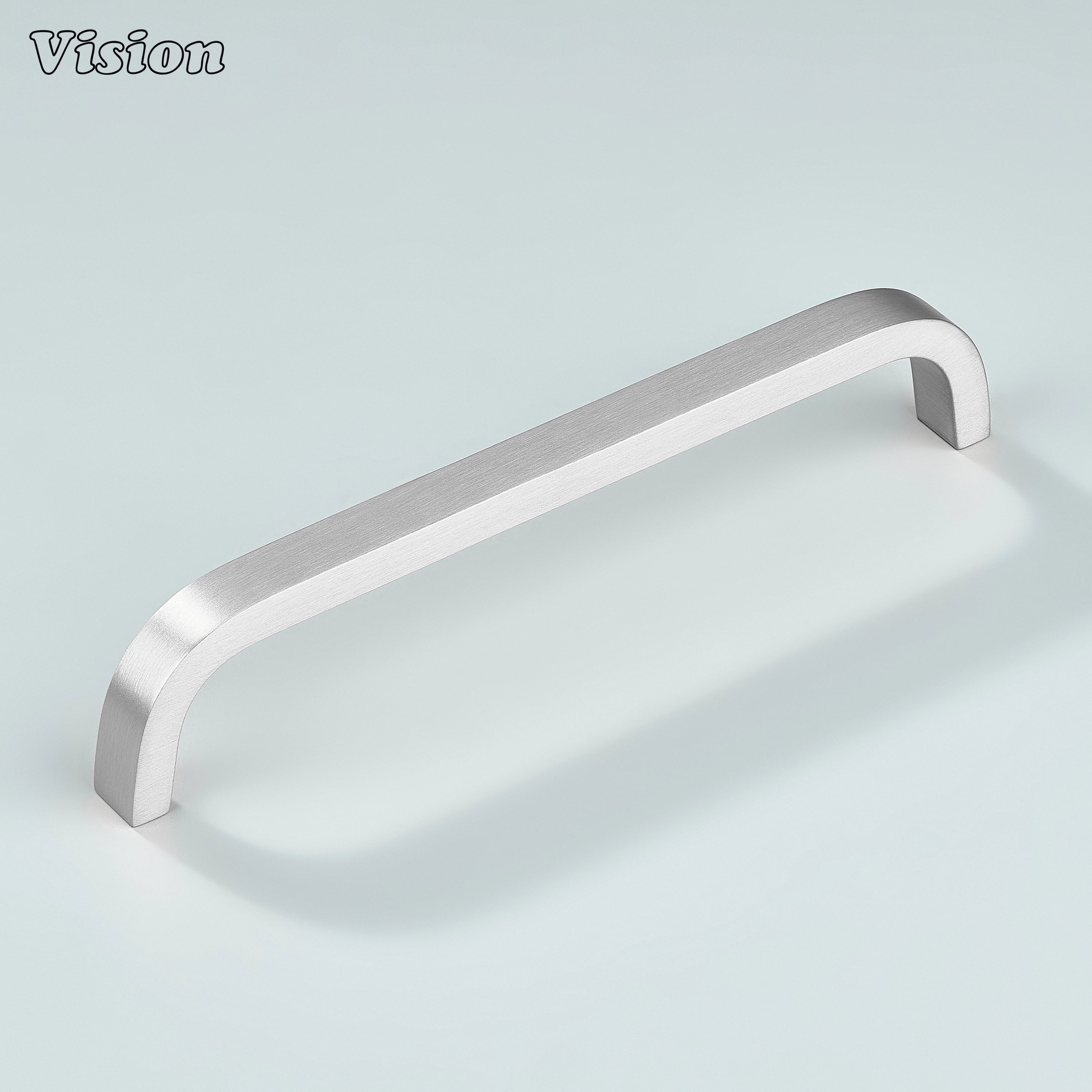 Elegant silver brass handle ideal for cupboards and drawers.