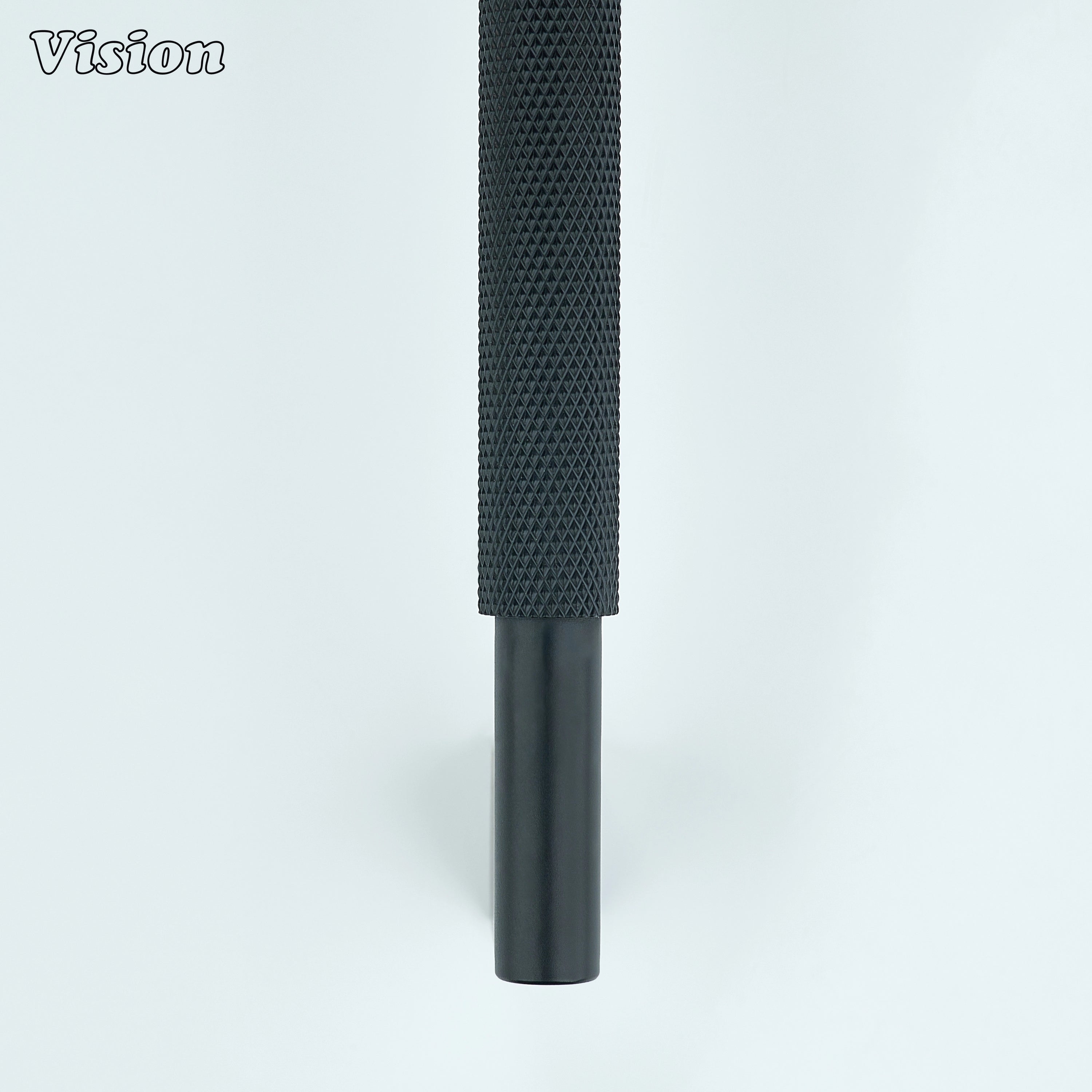 Black cabinet handle with precision knurled bar for wardrobe doors