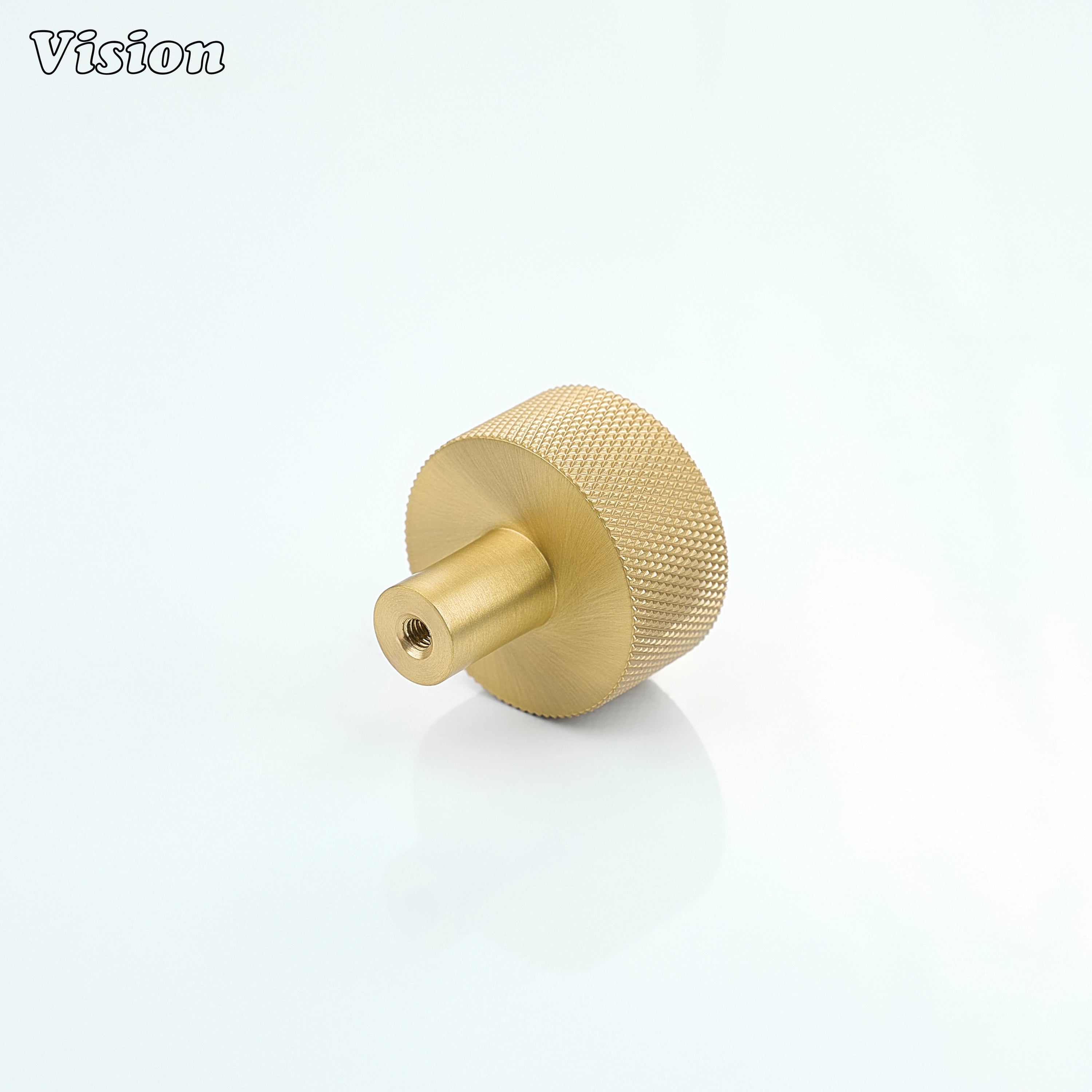 Gold finish cabinet knob with detailed round surface for modern furniture drawers