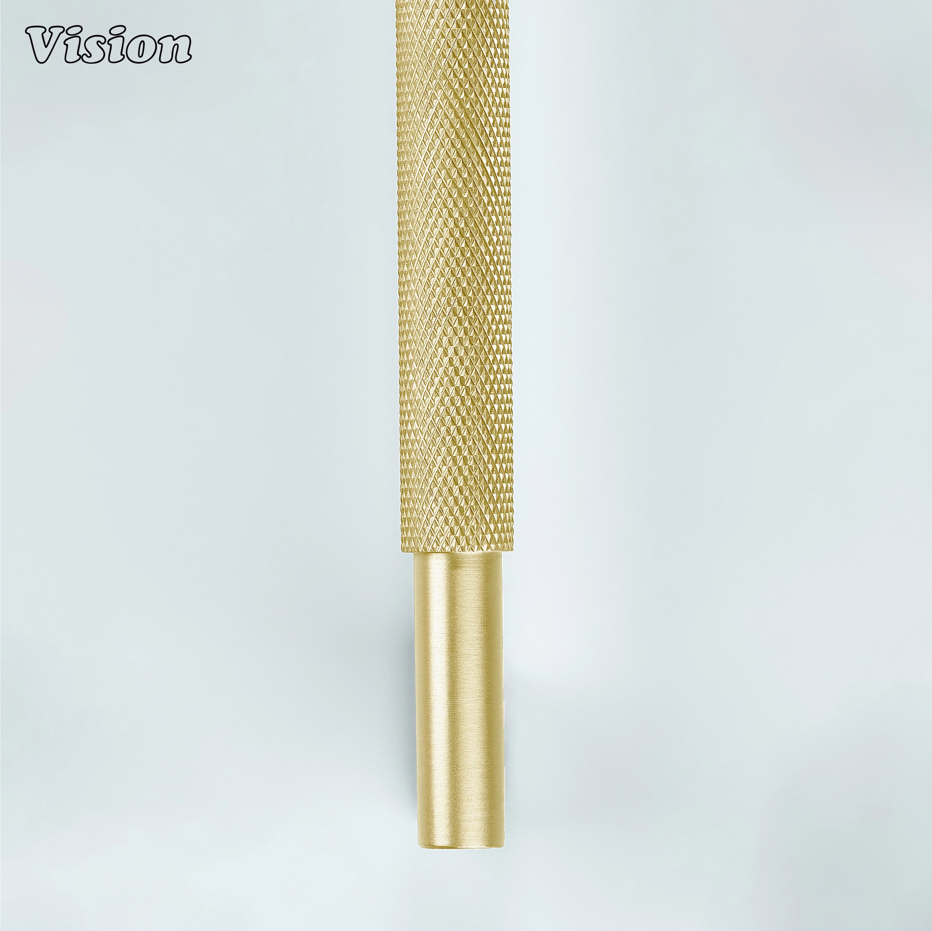 Gold Kronos knurled cabinet pull for cupboards and furniture