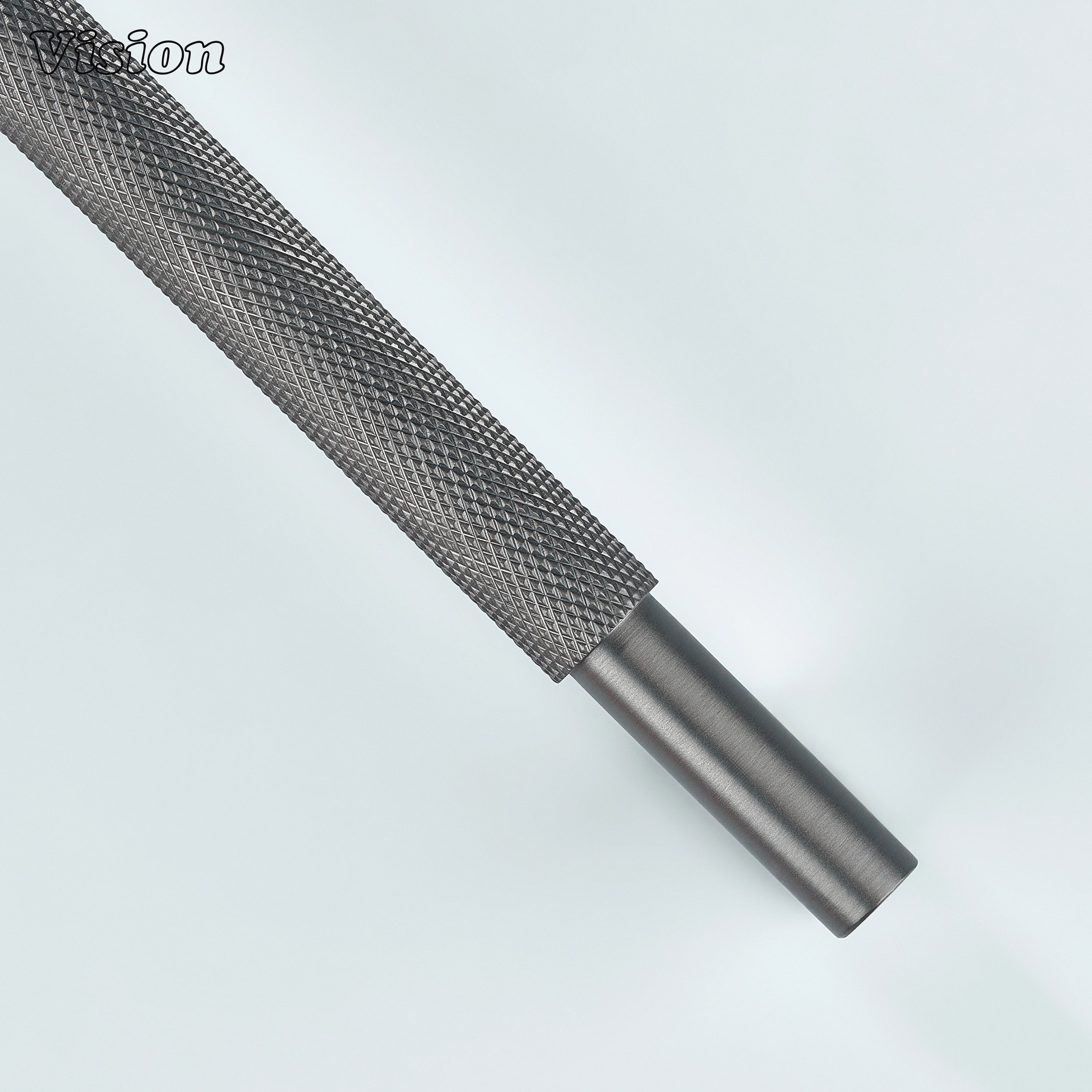 Vision Gunmetal knurled cabinet handle with tactile textured grip