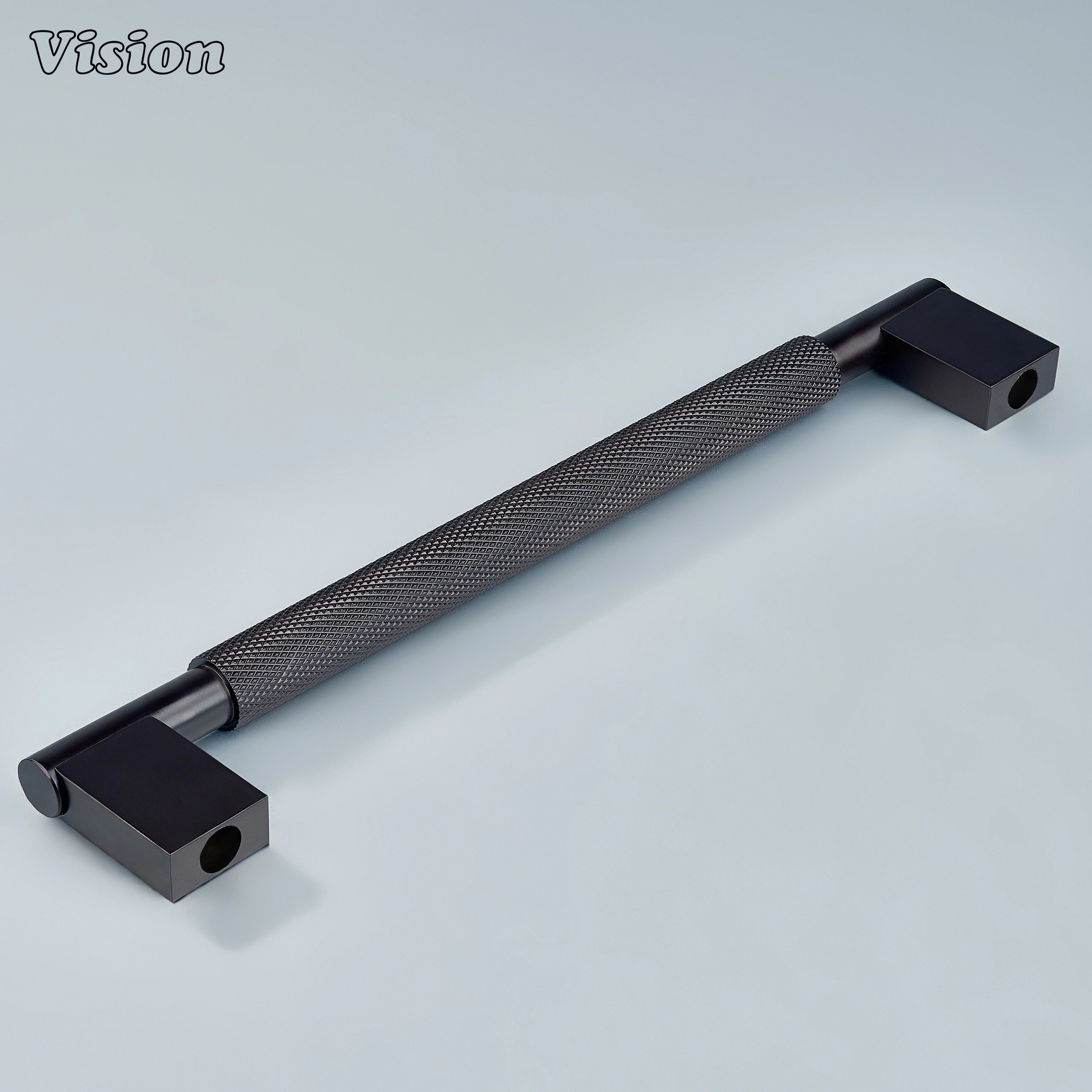 Oil Rubbed Bronze knurled Kronos handle fitted to dresser drawers