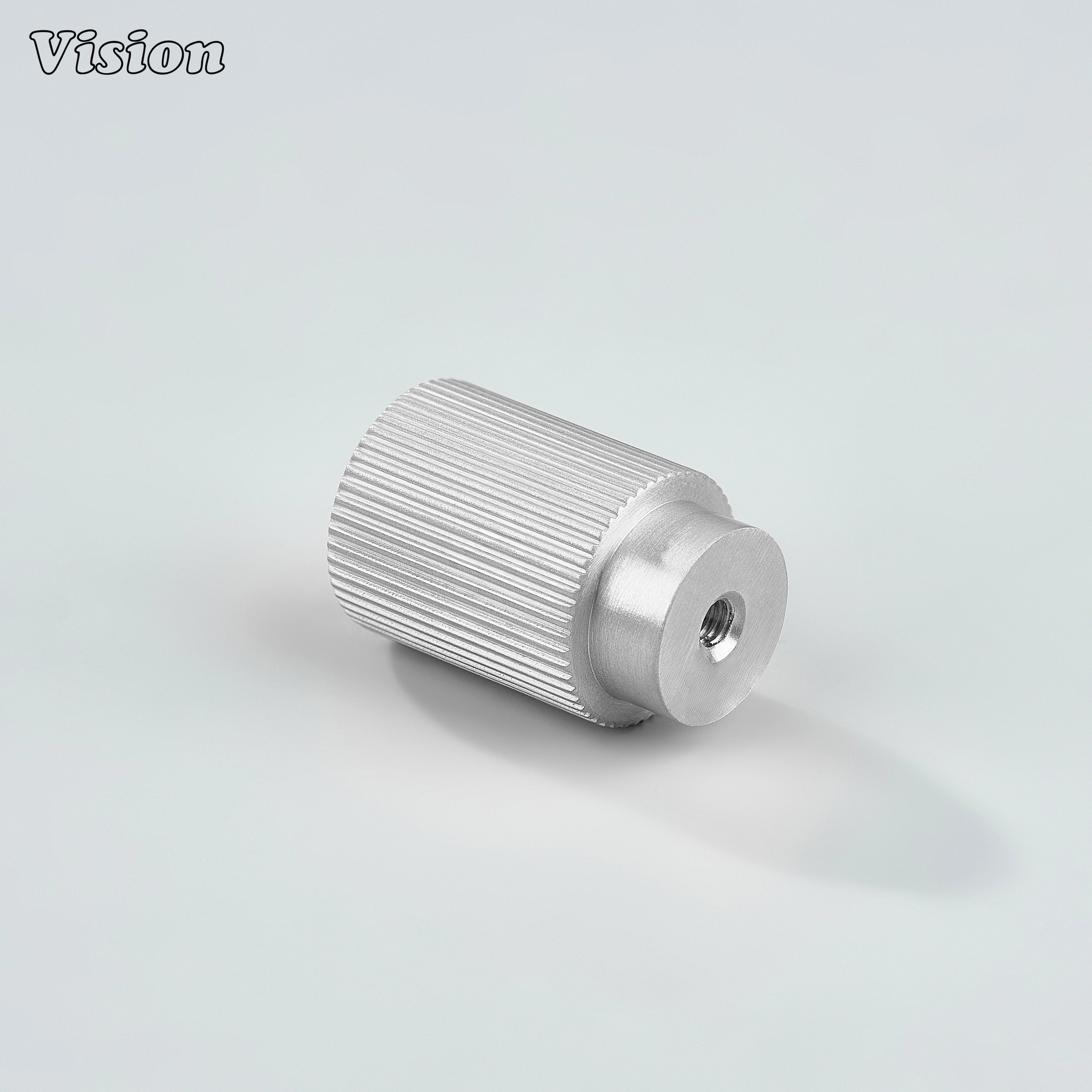 Silver finished brass cylinder cabinet knob for drawers and cabinets