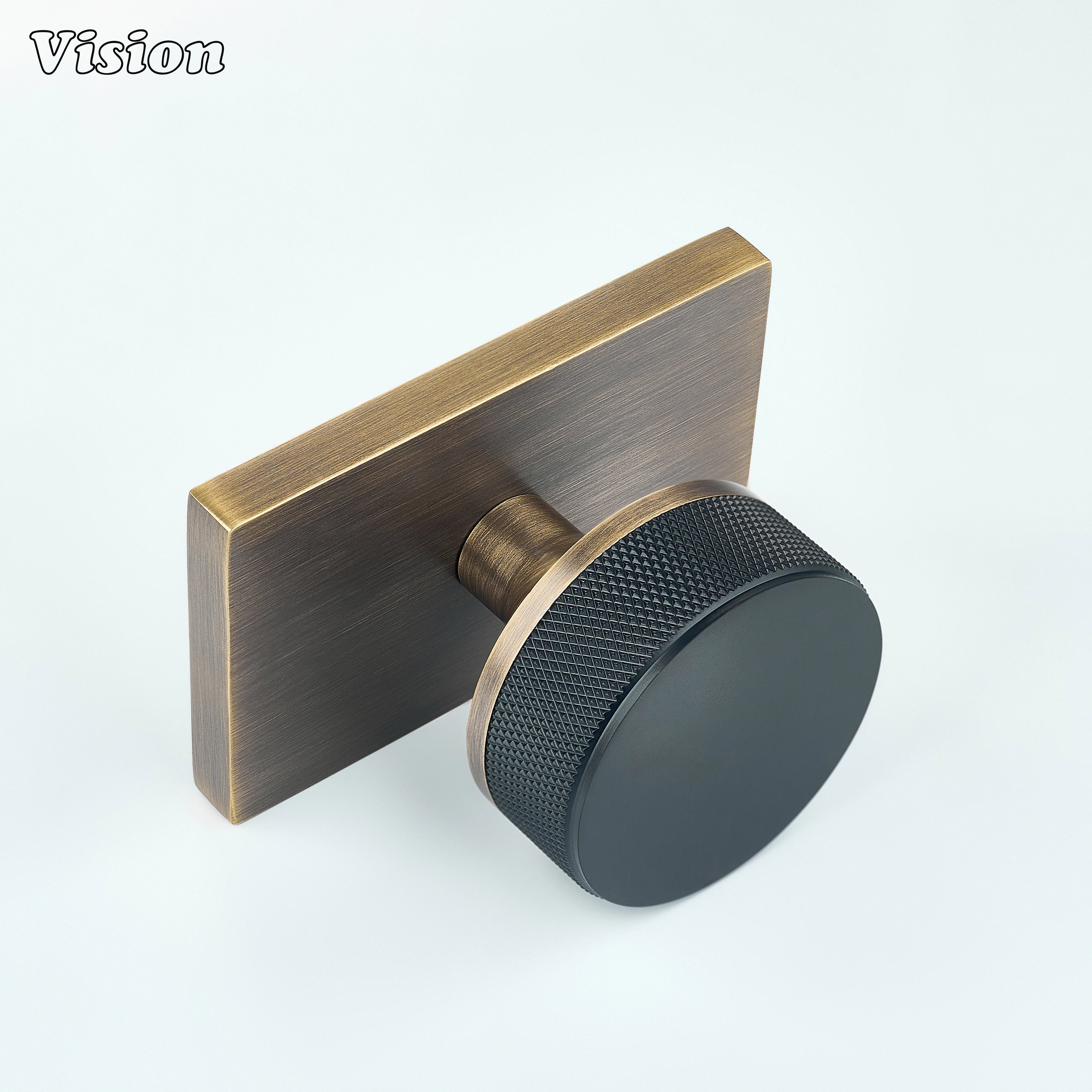 Black and Antique Bronze round knurled brass door knob for door hardware