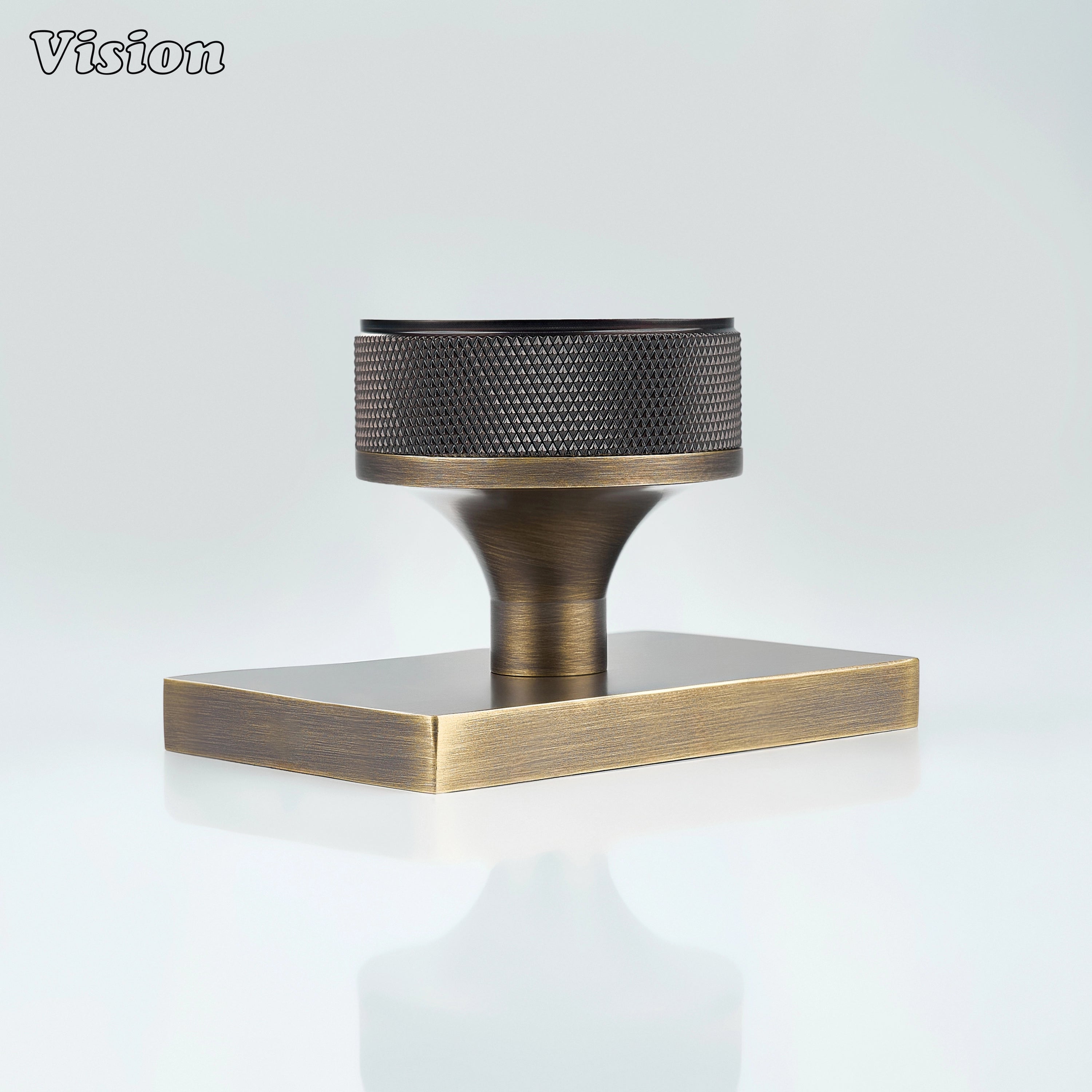 Oil Rubbed Bronze and Antique Bronze knurled door knob designed for industrial interiors