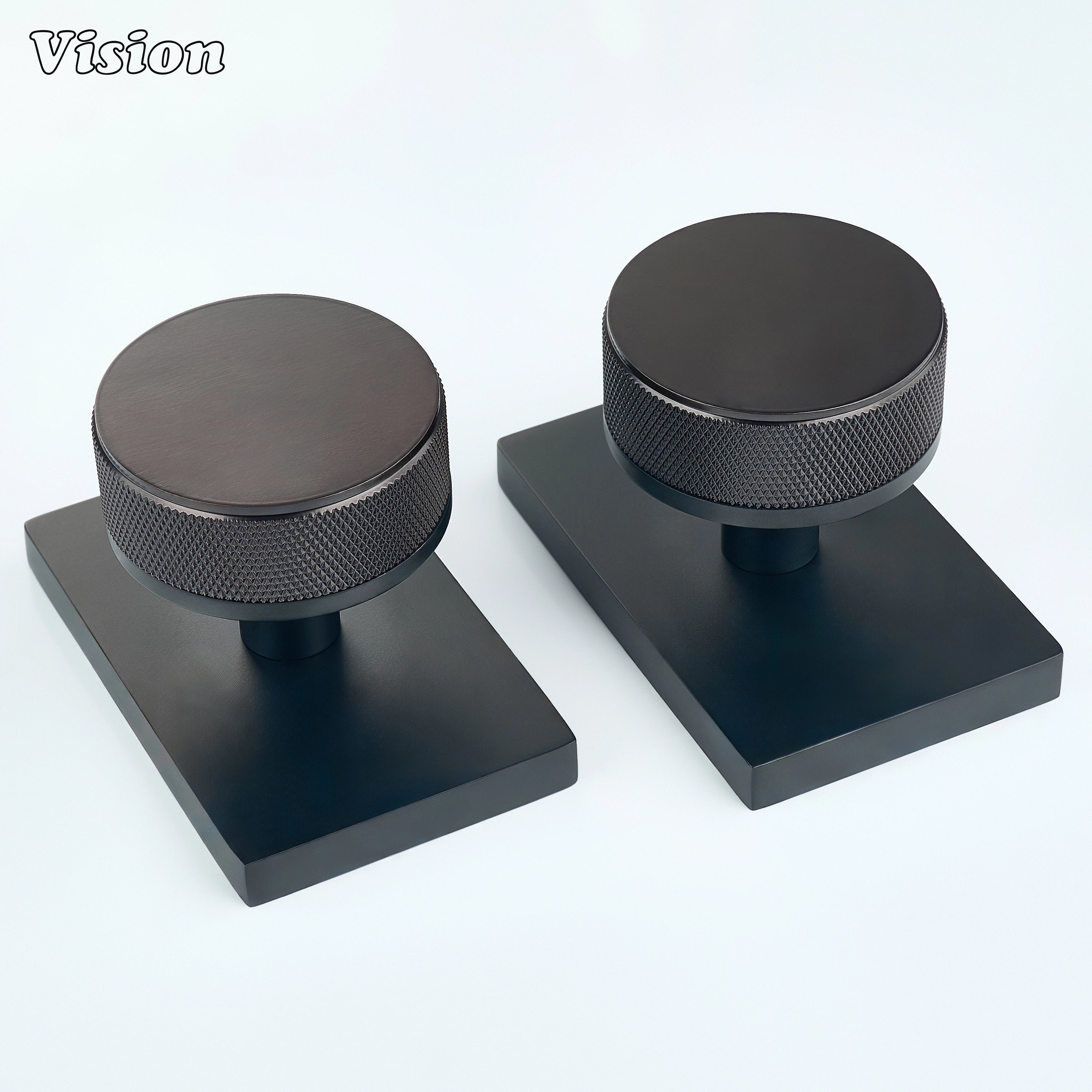 Oil Rubbed Bronze and Black round knurled door knob for modern interior doors