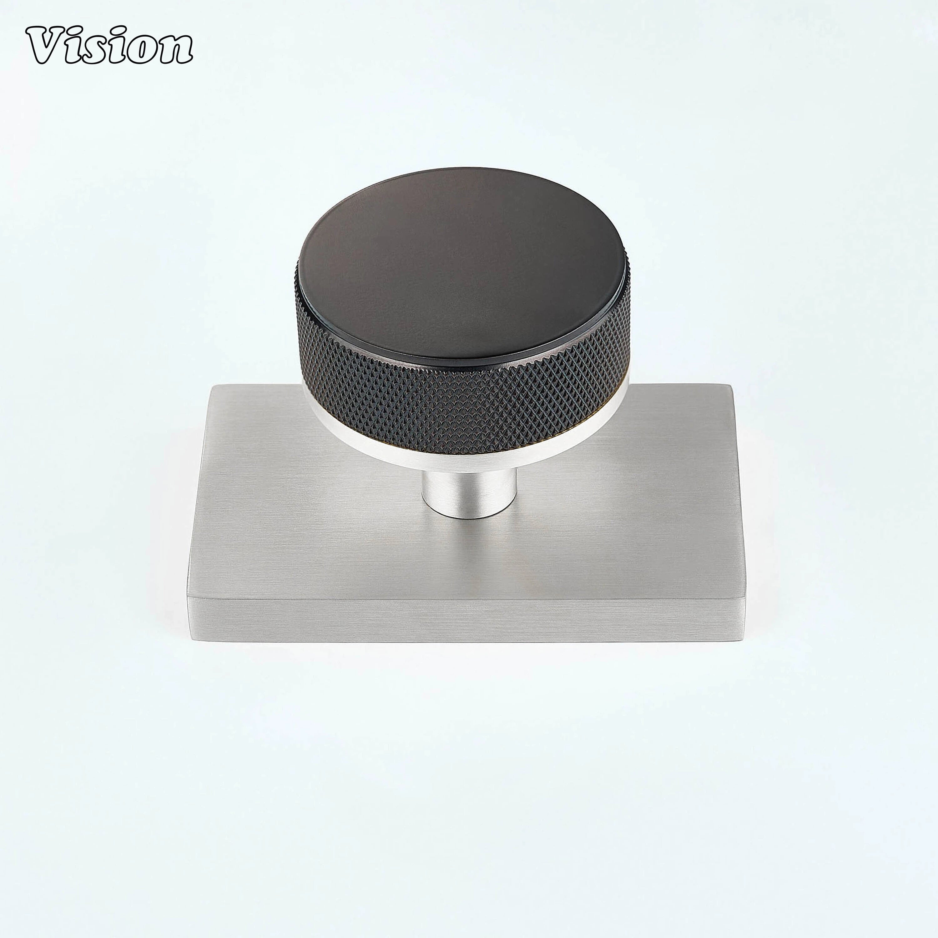 Oil Rubbed Bronze and Silver round knurled brass door knob for door hardware