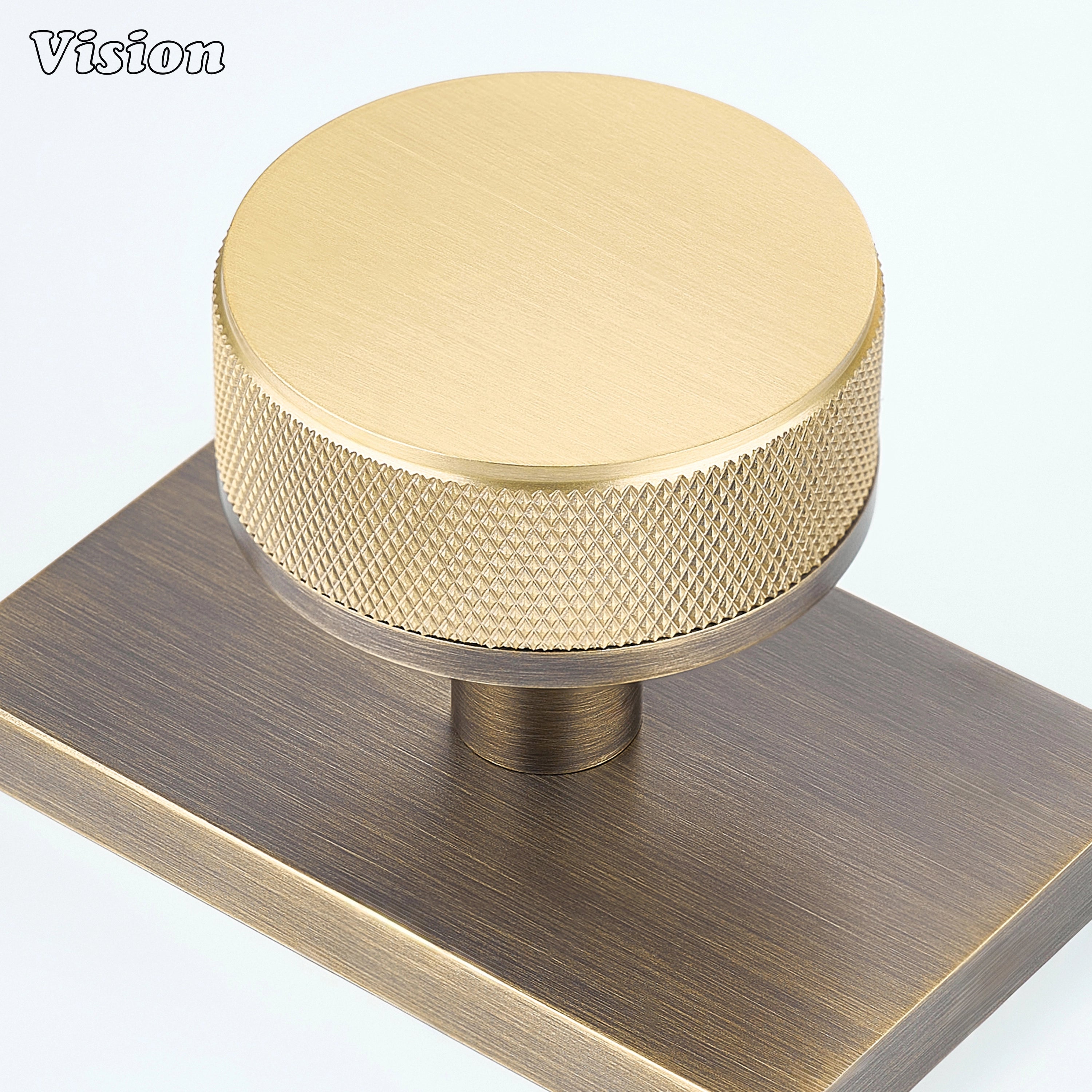 Gold and Antique Bronze solid brass door knob designed for industrial interior door applications