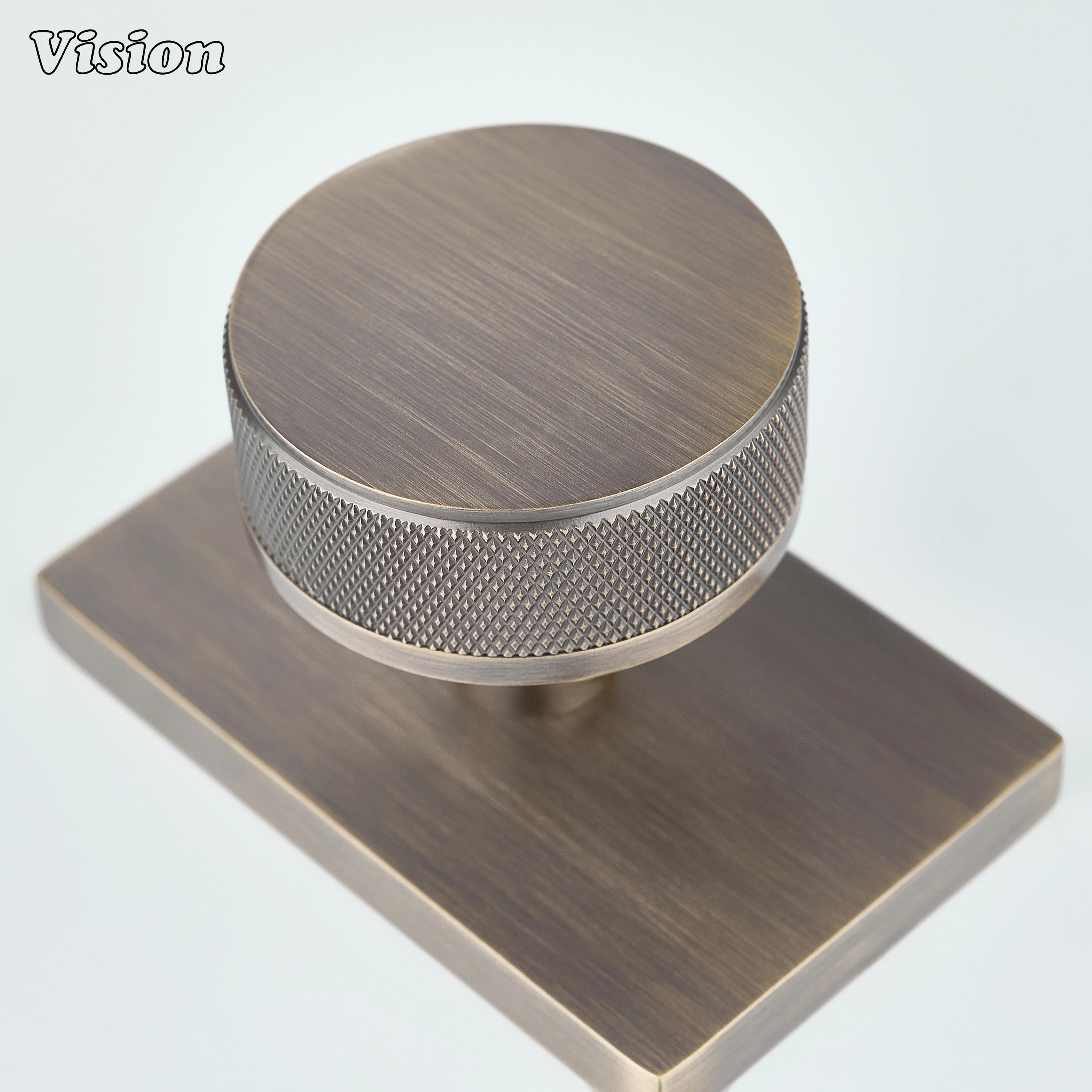 Antique Bronze solid brass door knob designed for minimalist interior doors