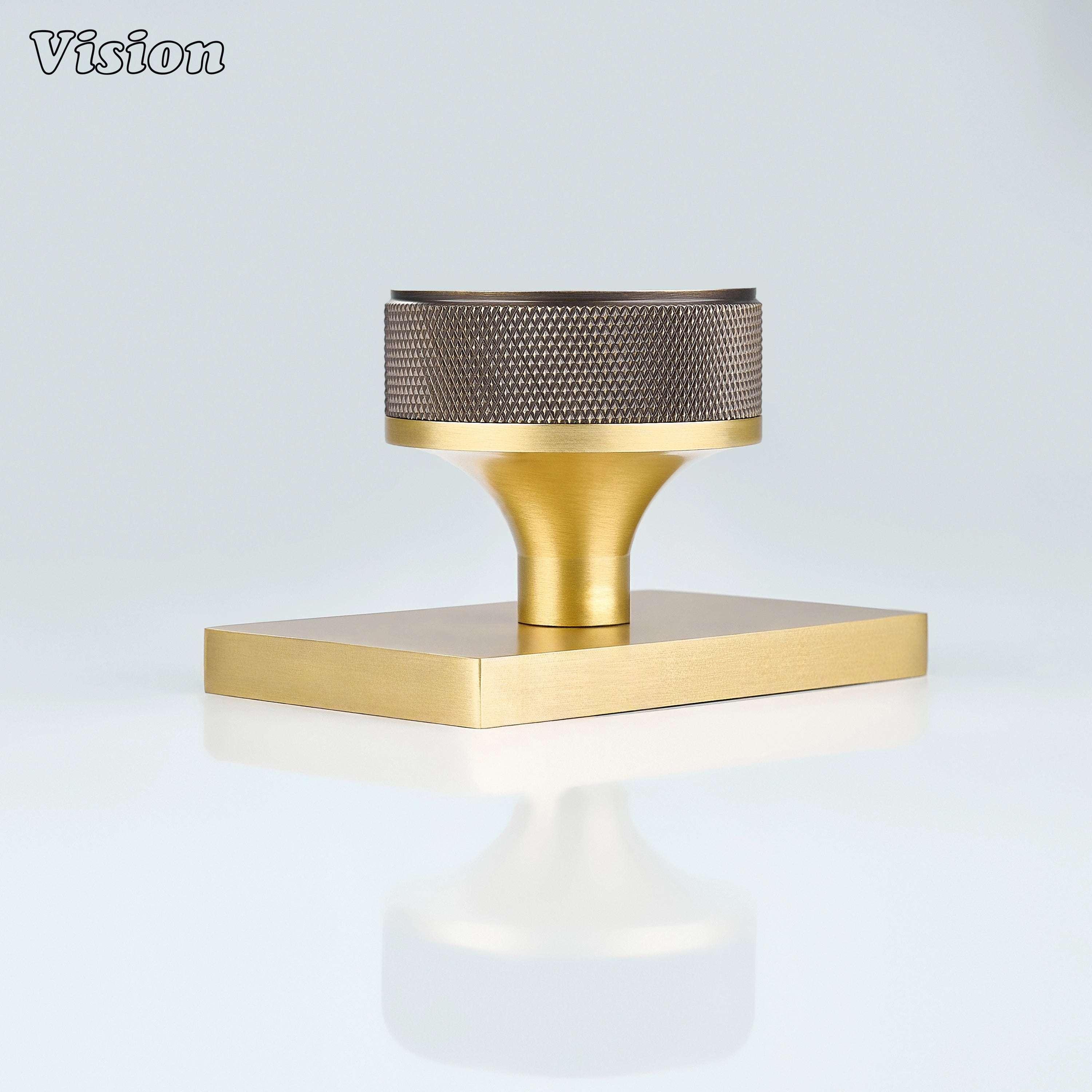 Antique Bronze and Gold round knurled brass door knob for door hardware