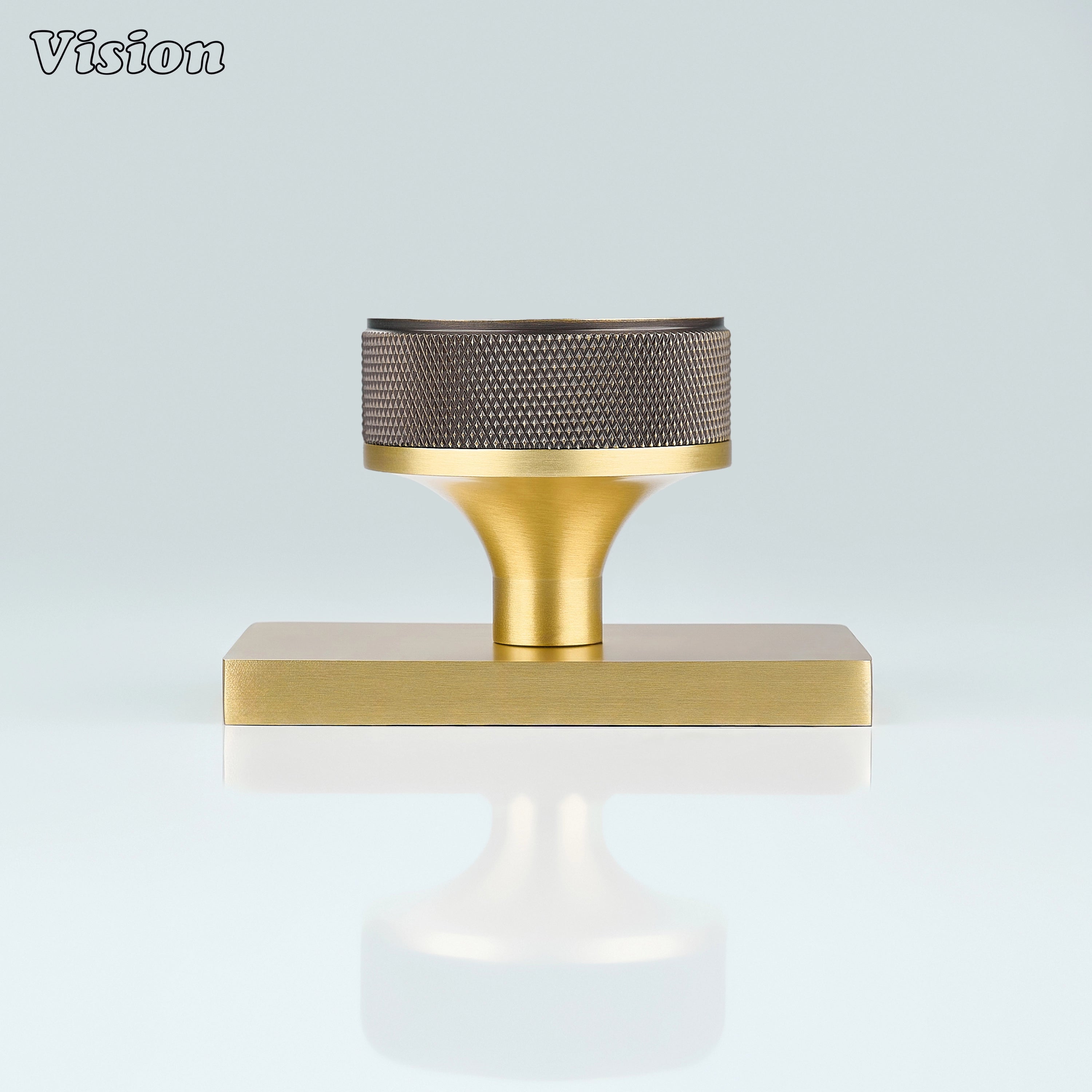 Antique Bronze and Gold brass door knob with mixed finish construction