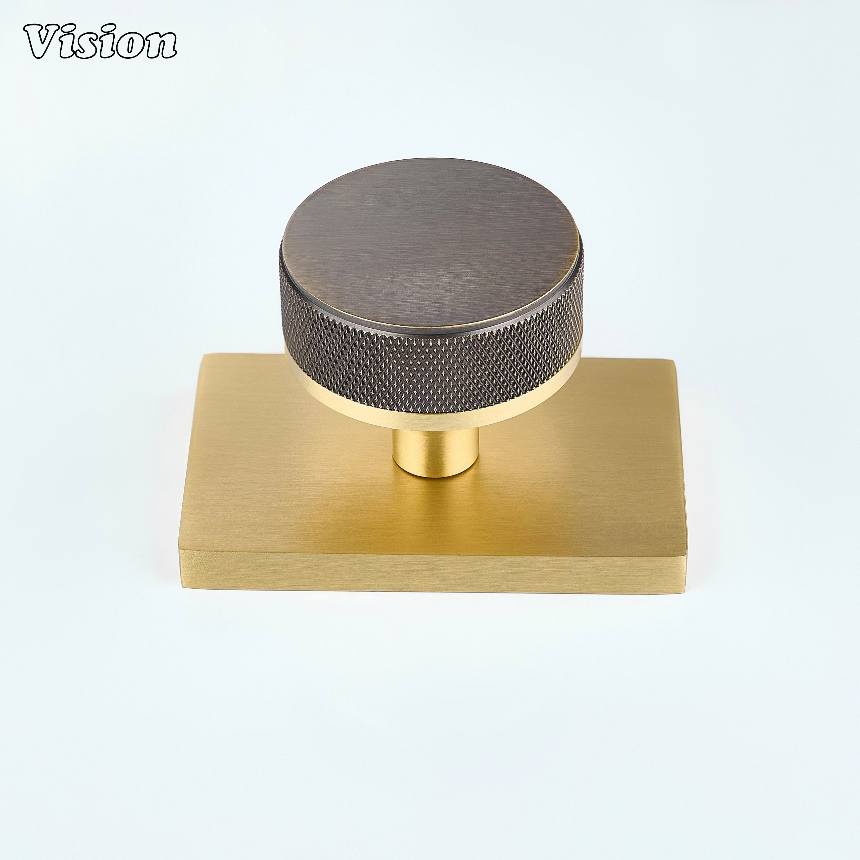 Antique Bronze and Gold brass door knob with mixed finish construction