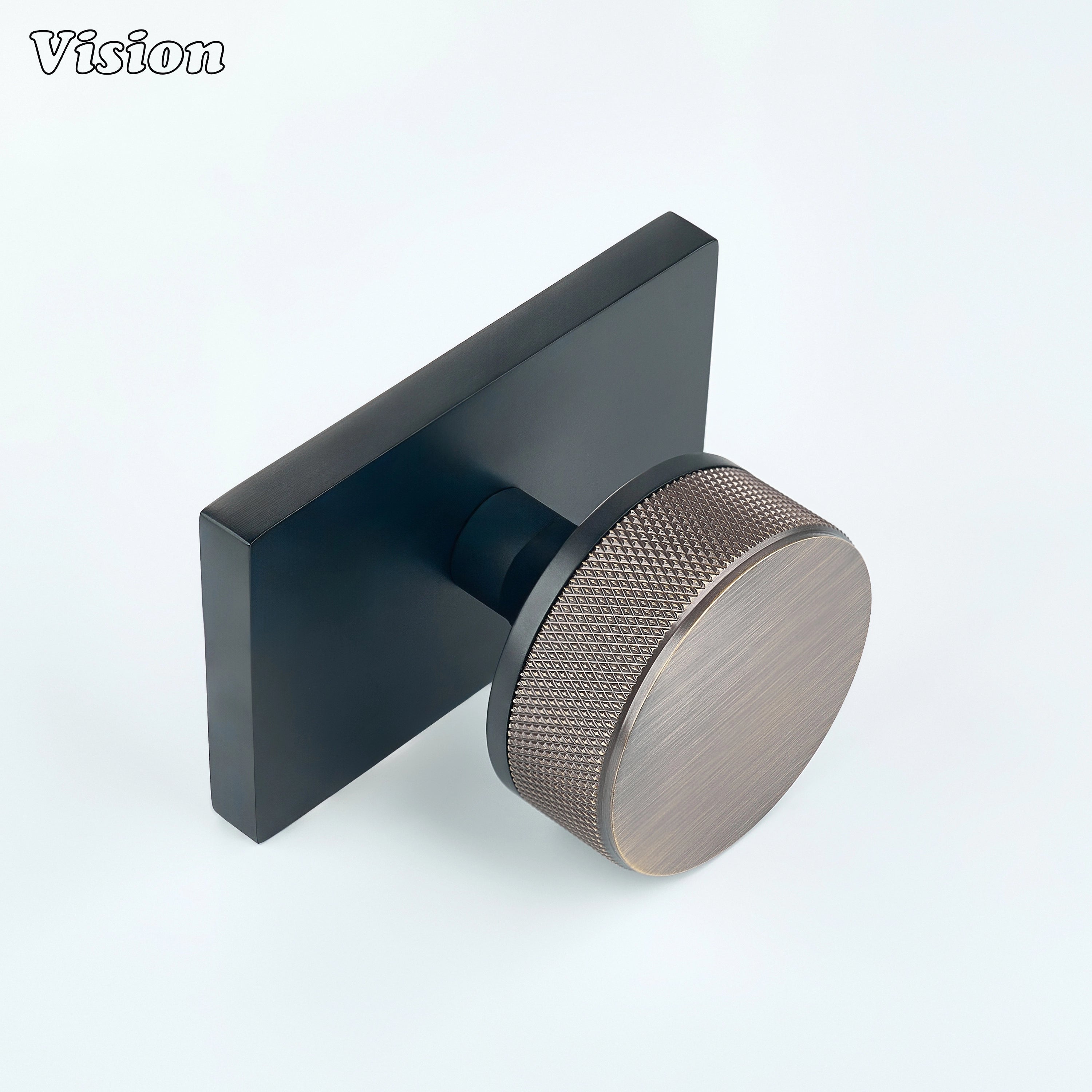 Antique Bronze and Black round knurled brass door knob for door hardware